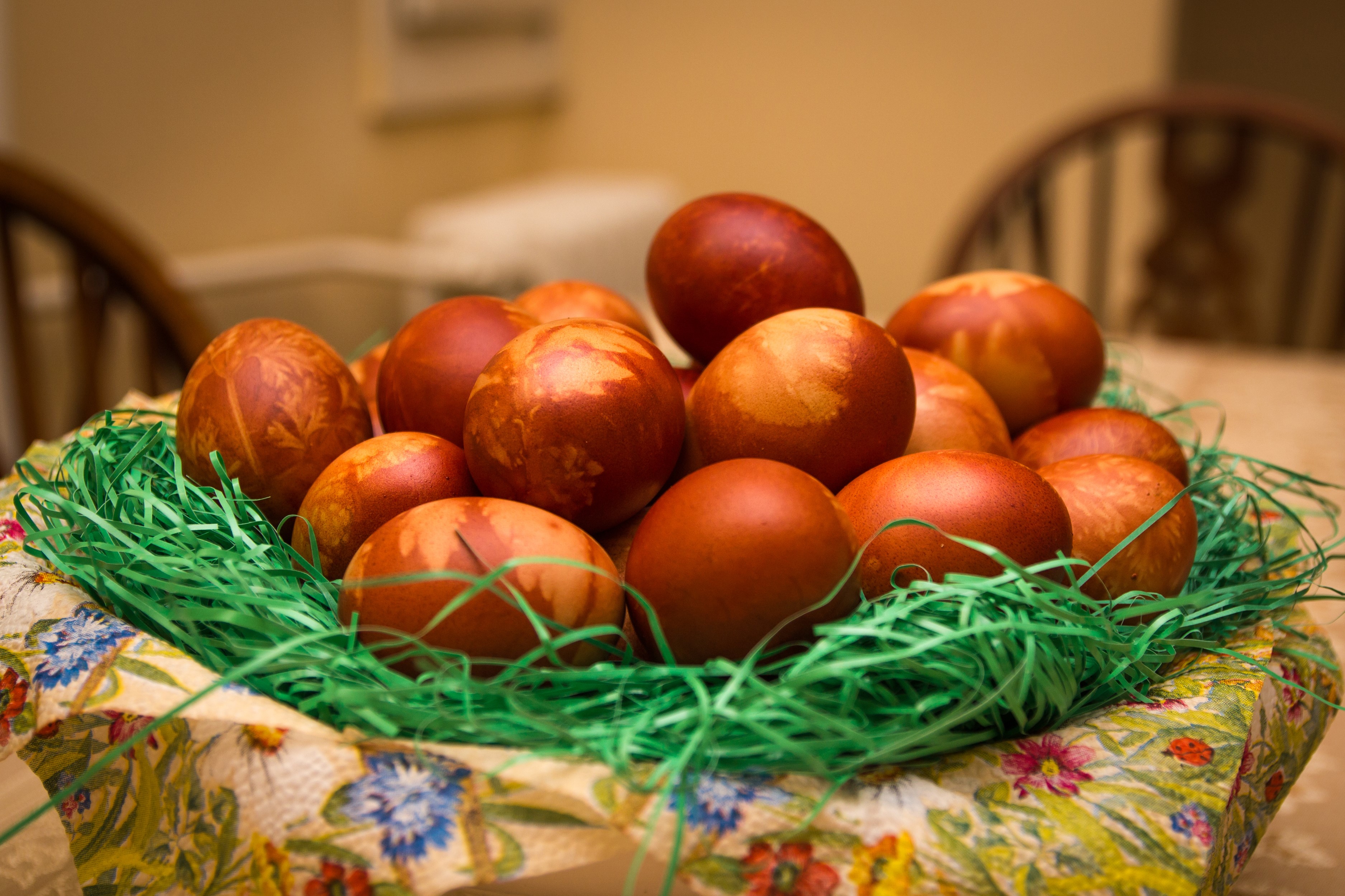 Easter Eggs in a Nest HD Wallpaper
