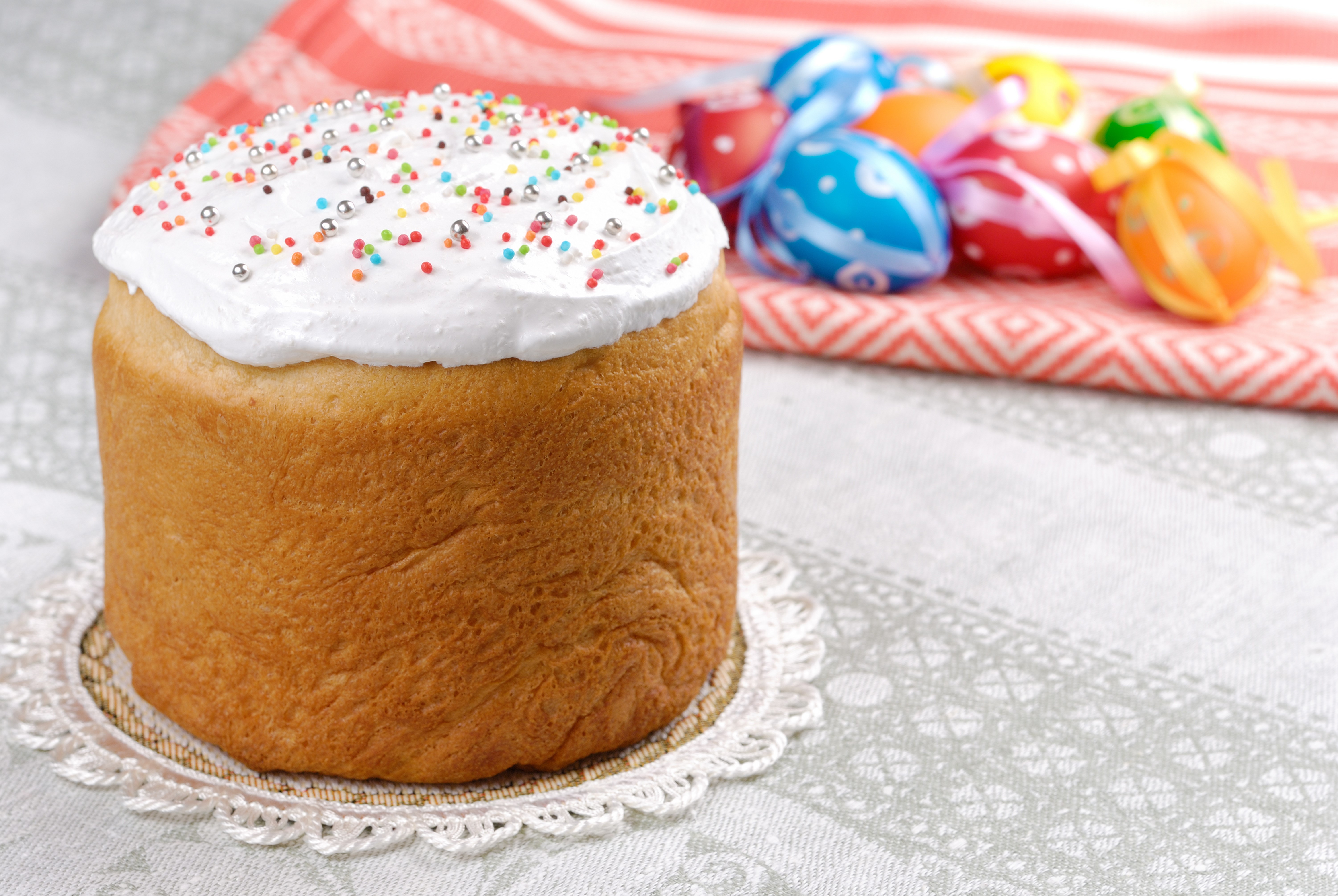 Easter Kulich and Painted Eggs HD Wallpaper