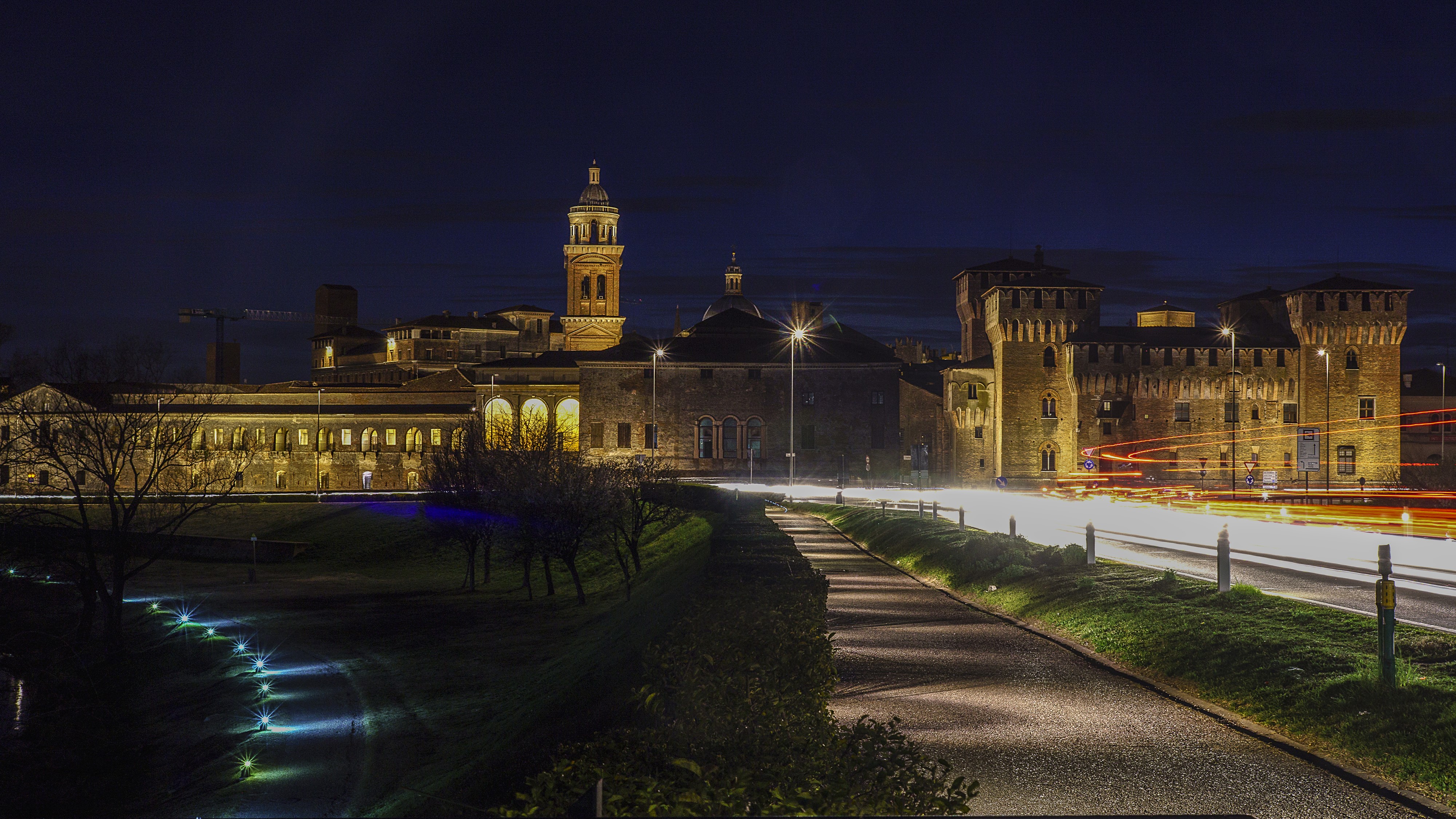 Castello San Giorgio Mantova at Night HD Wallpaper