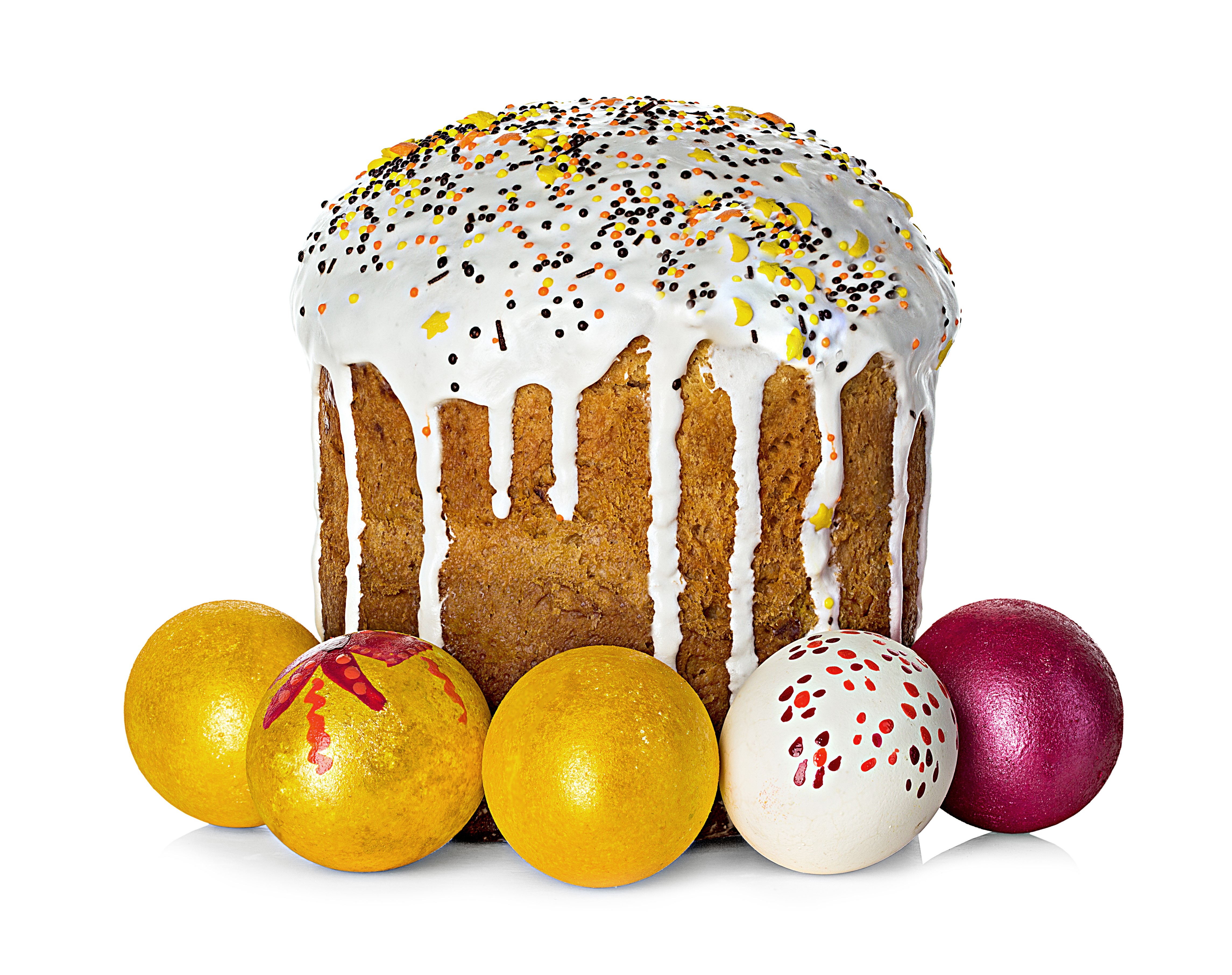 Easter Kulich with decorated eggs HD Wallpaper