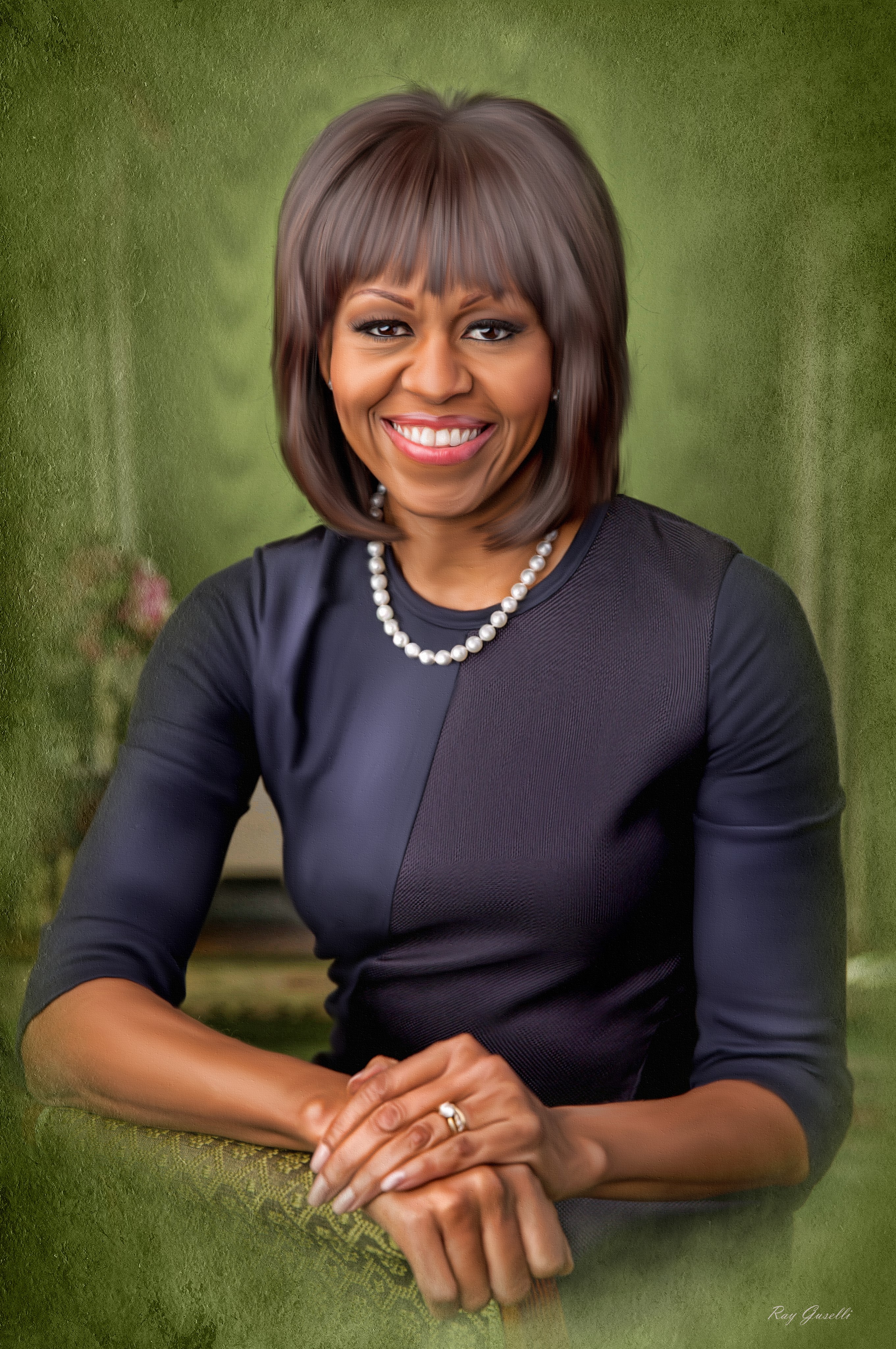 Painting of First Lady Michelle Obama HD Phone Wallpaper