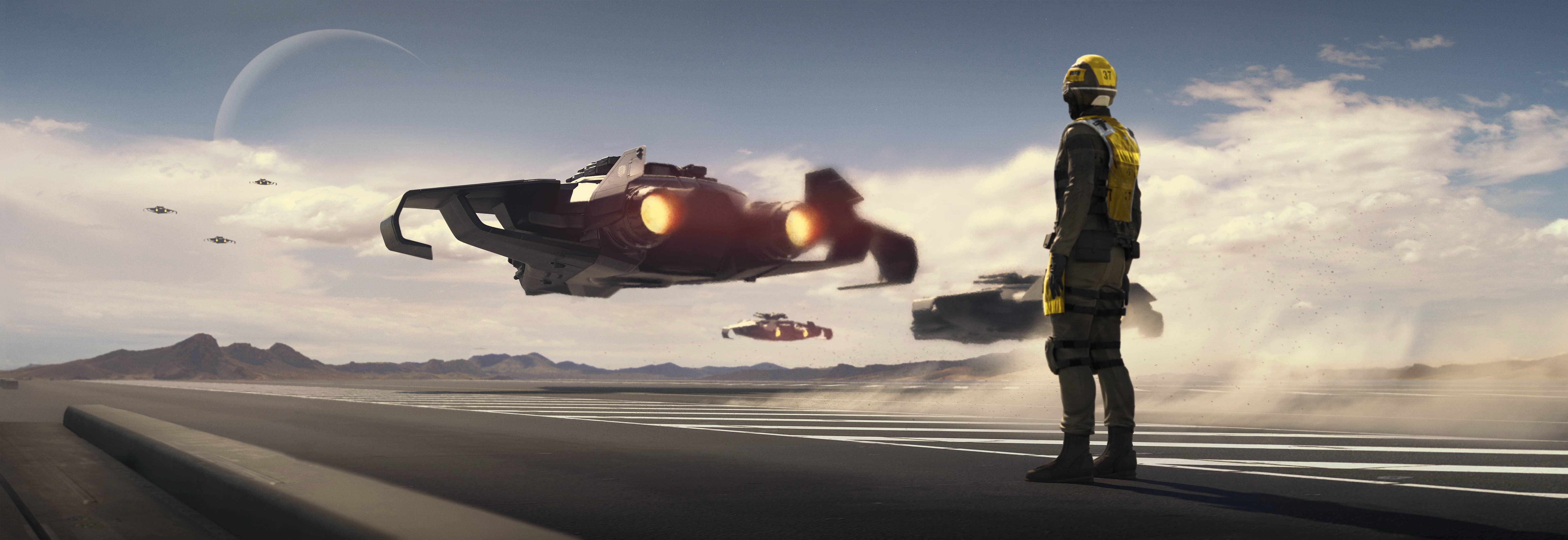 Star Citizen 4K Spaceships and Pilot HD Wallpaper
