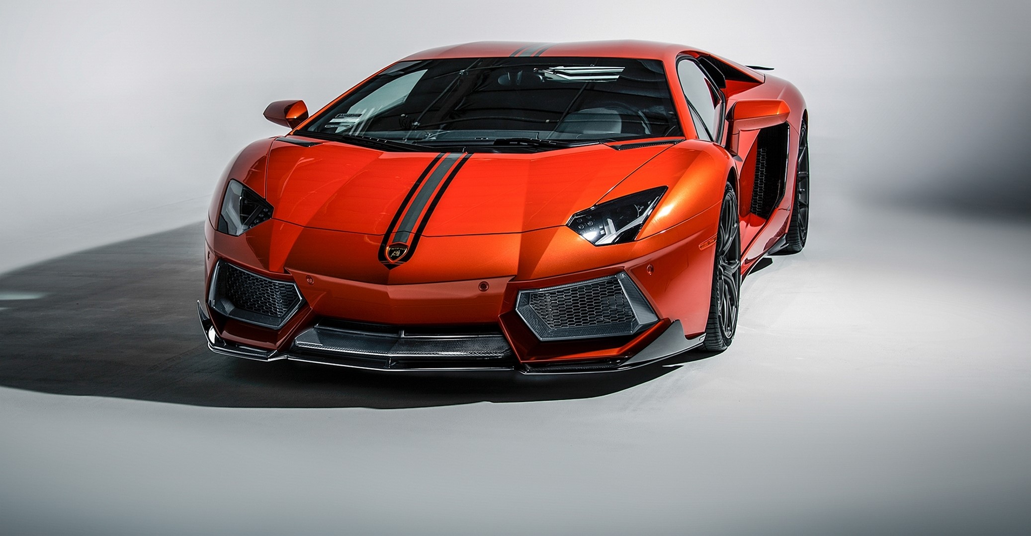 Orange Lamborghini Aventador LP-700-4 Coupe HD Wallpaper