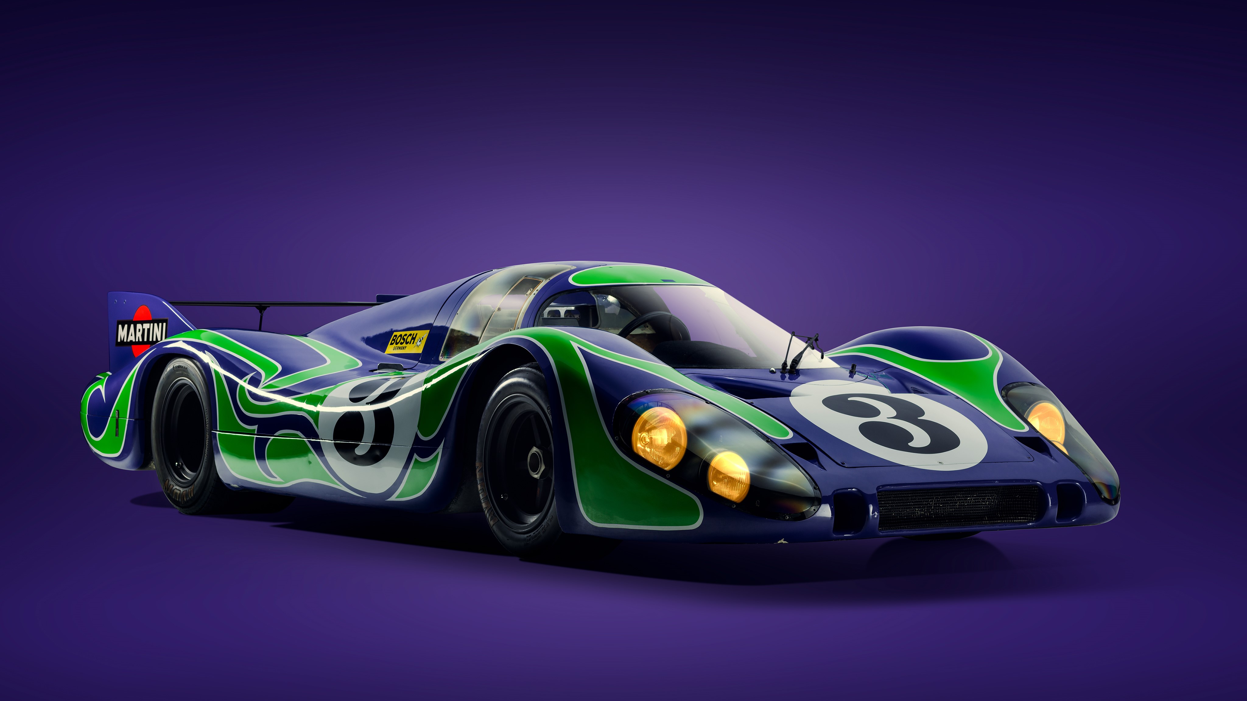 Porsche 917 Langheck race car with Martini livery HD Wallpaper