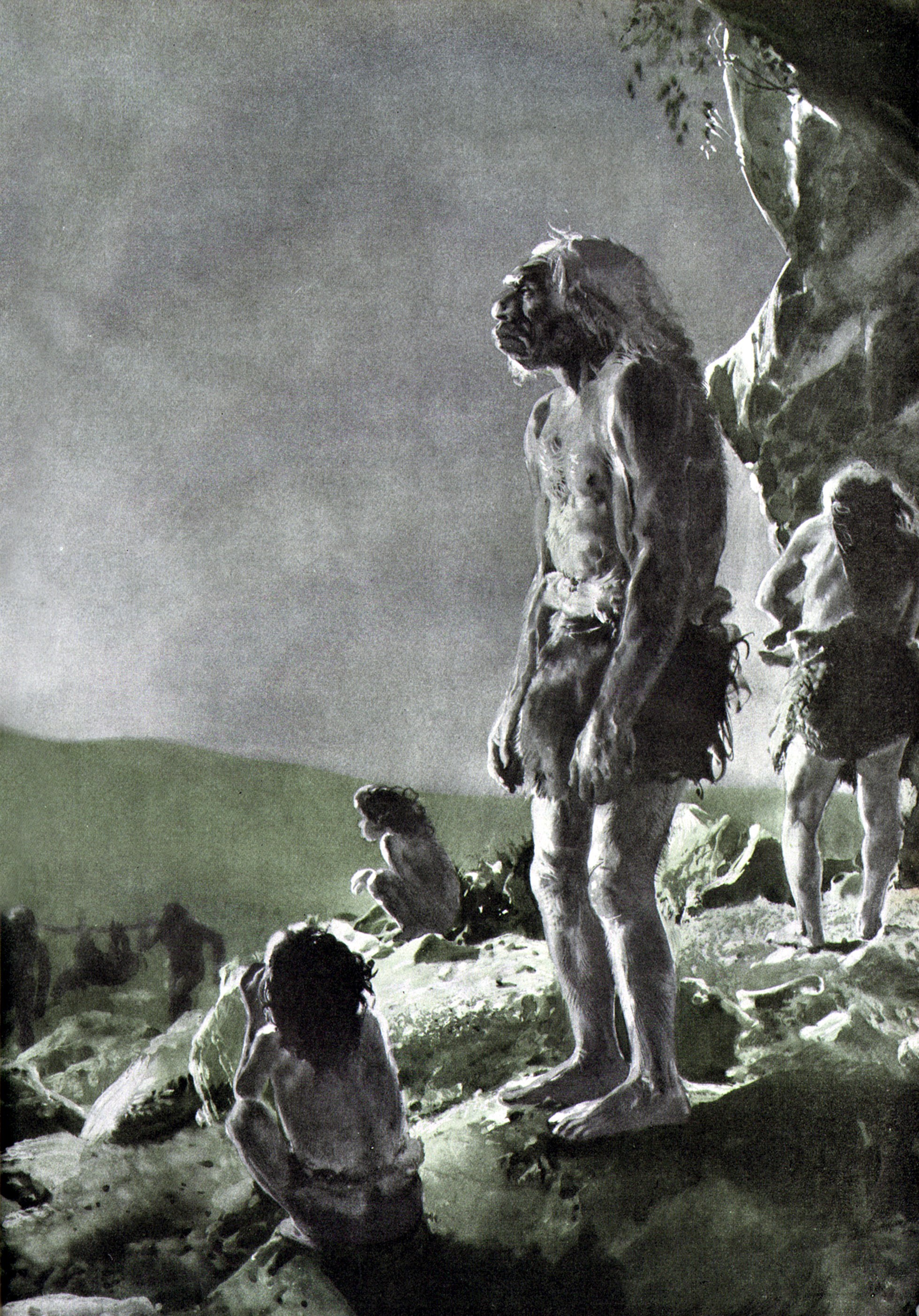 Neanderthal camp by Zdenek Burian HD Phone Wallpaper
