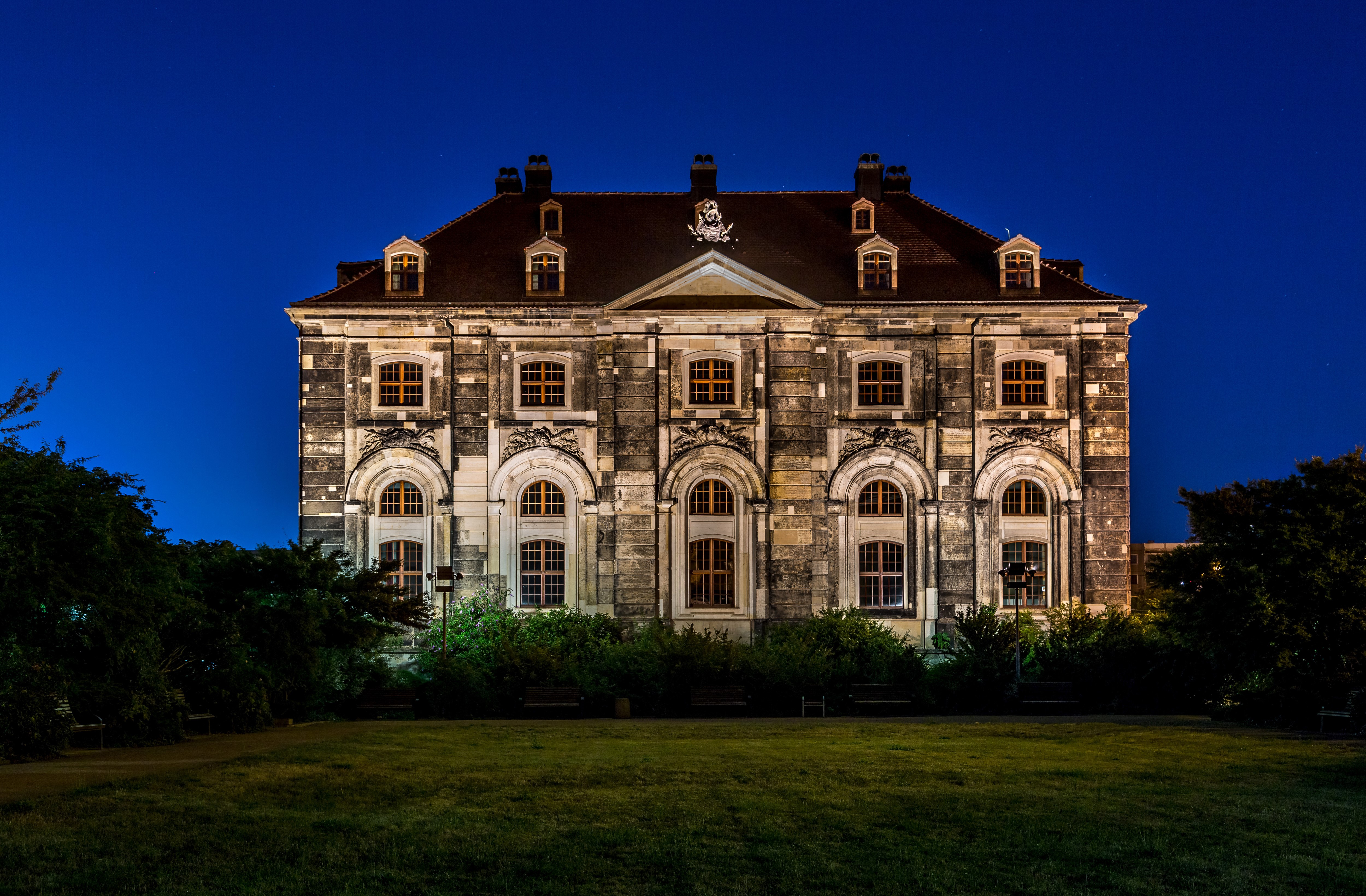 Dresden Germany Mansion at Night HD Wallpaper