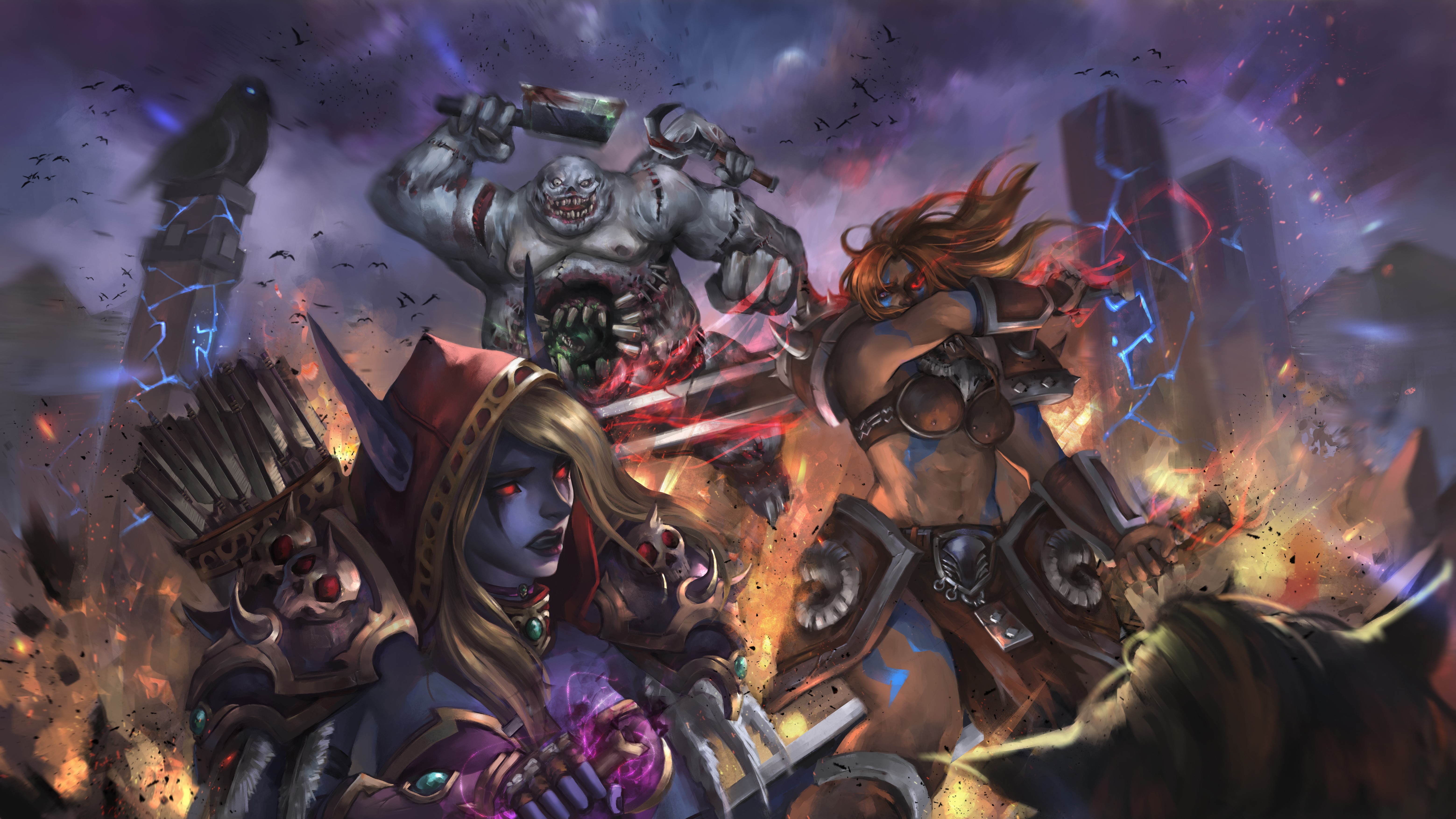 Sylvanas, Sonya, and Stitches from Heroes of the Storm HD Wallpaper