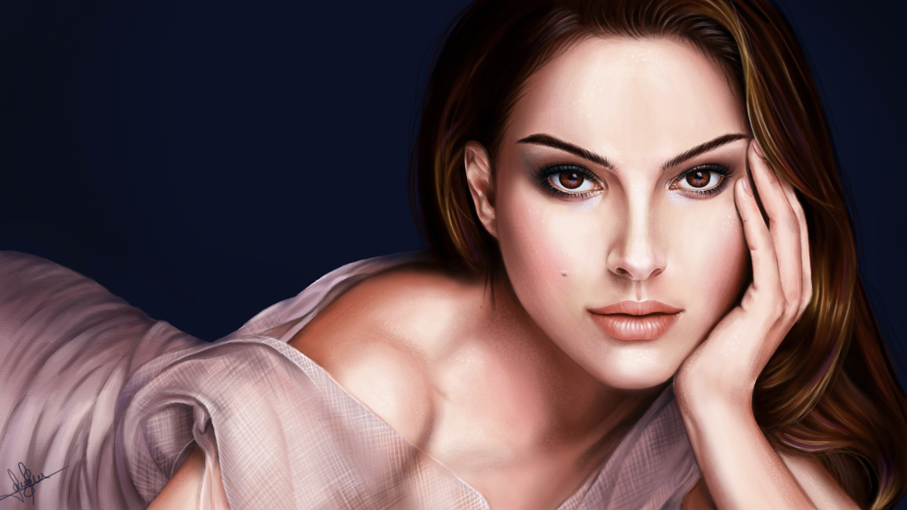 Painting of Natalie Portman HD Wallpaper