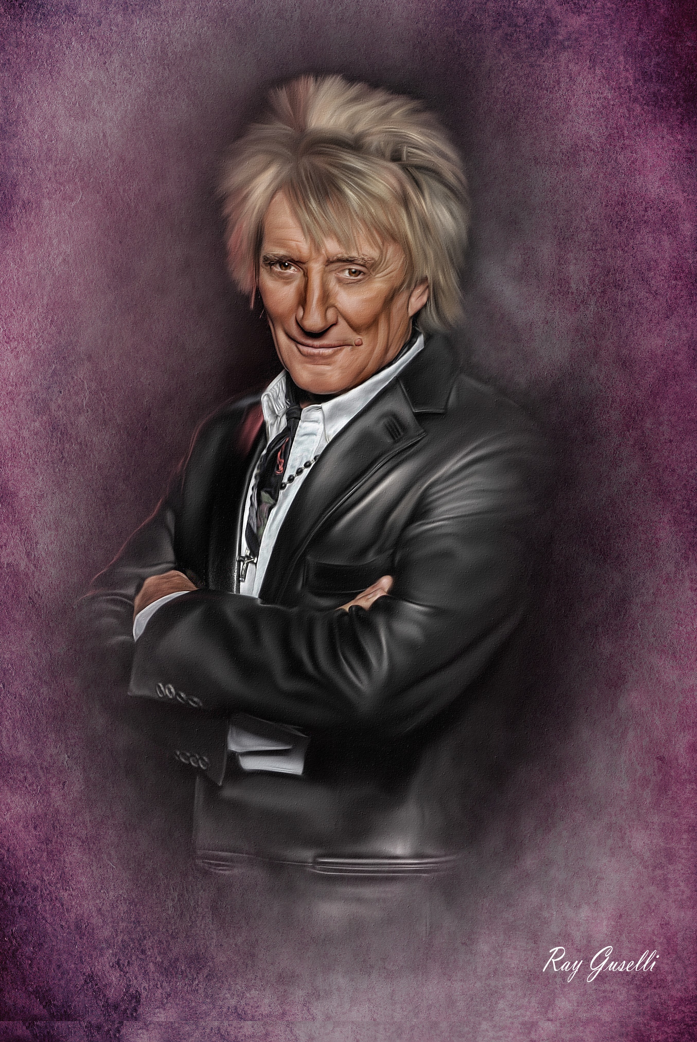 Rod Stewart in a black suit HD Phone Wallpaper