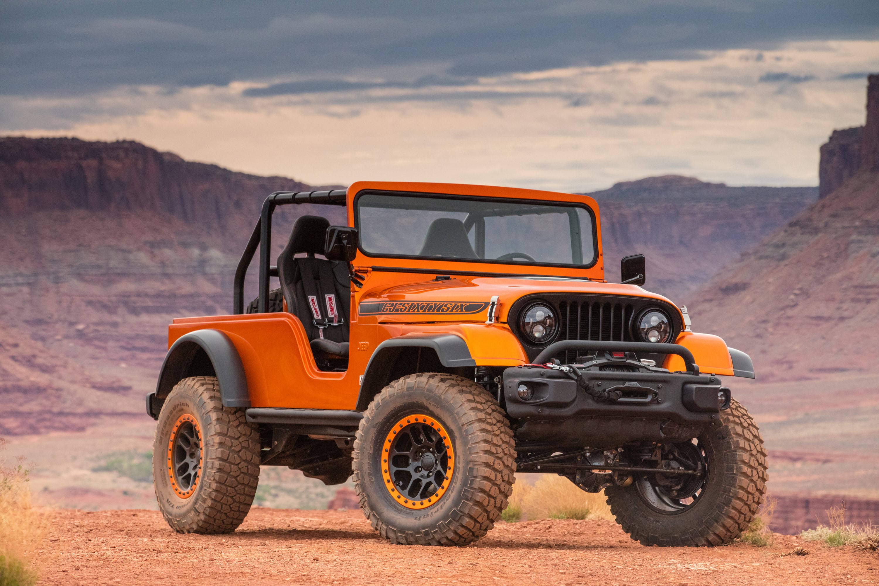 2016 CJ66 Jeep in Orange HD Wallpaper