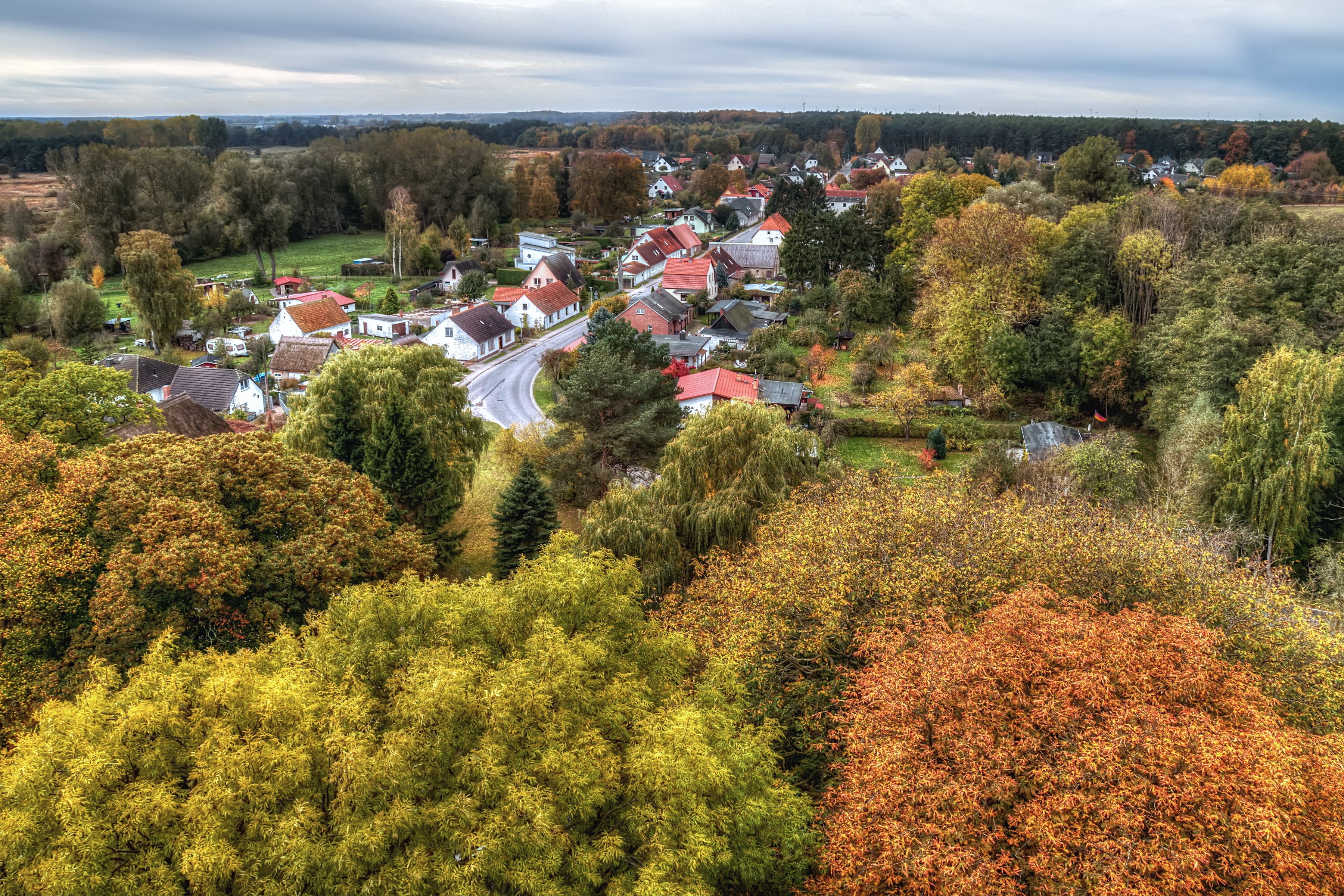 Village of Gristow, Germany in Autumn HD Wallpaper