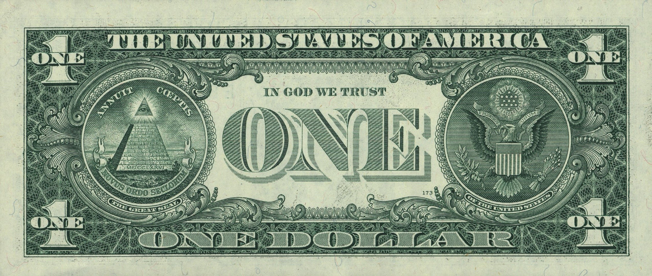 Back of a United States One Dollar Bill HD Wallpaper