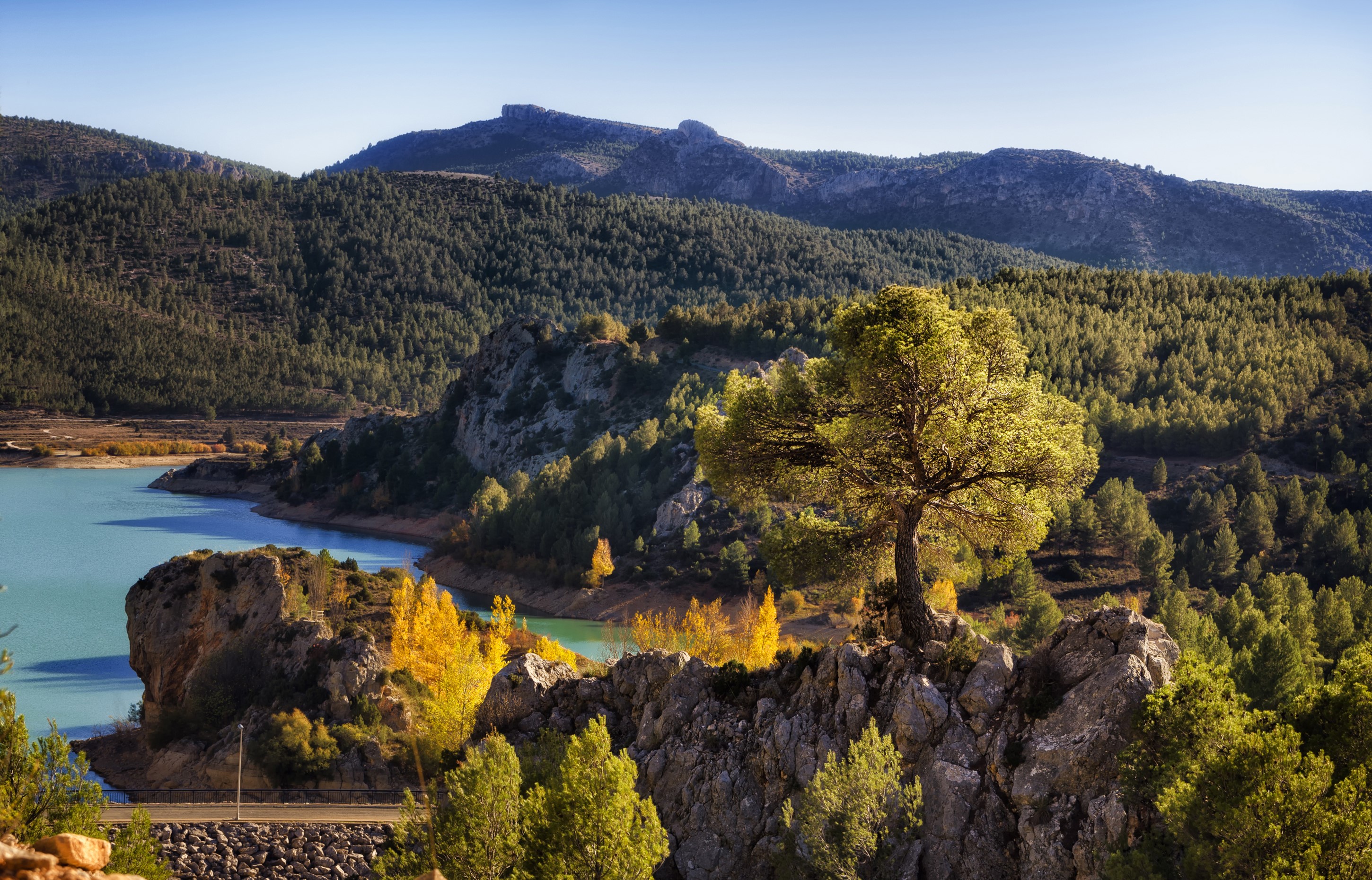 Lake and mountains in Nerpio, Albacete, Spain HD Wallpaper
