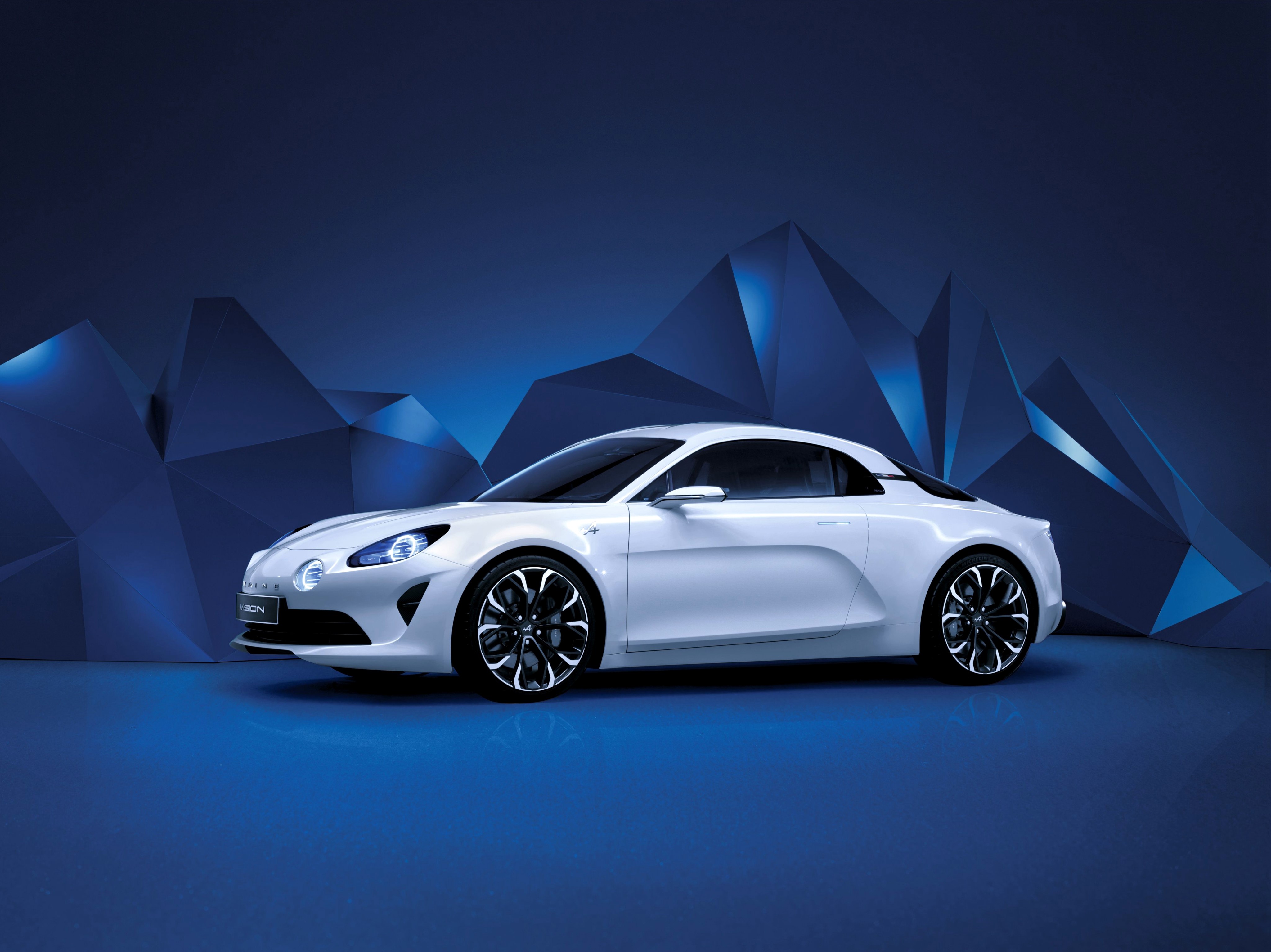 White 2016 Alpine Vision concept car HD Wallpaper