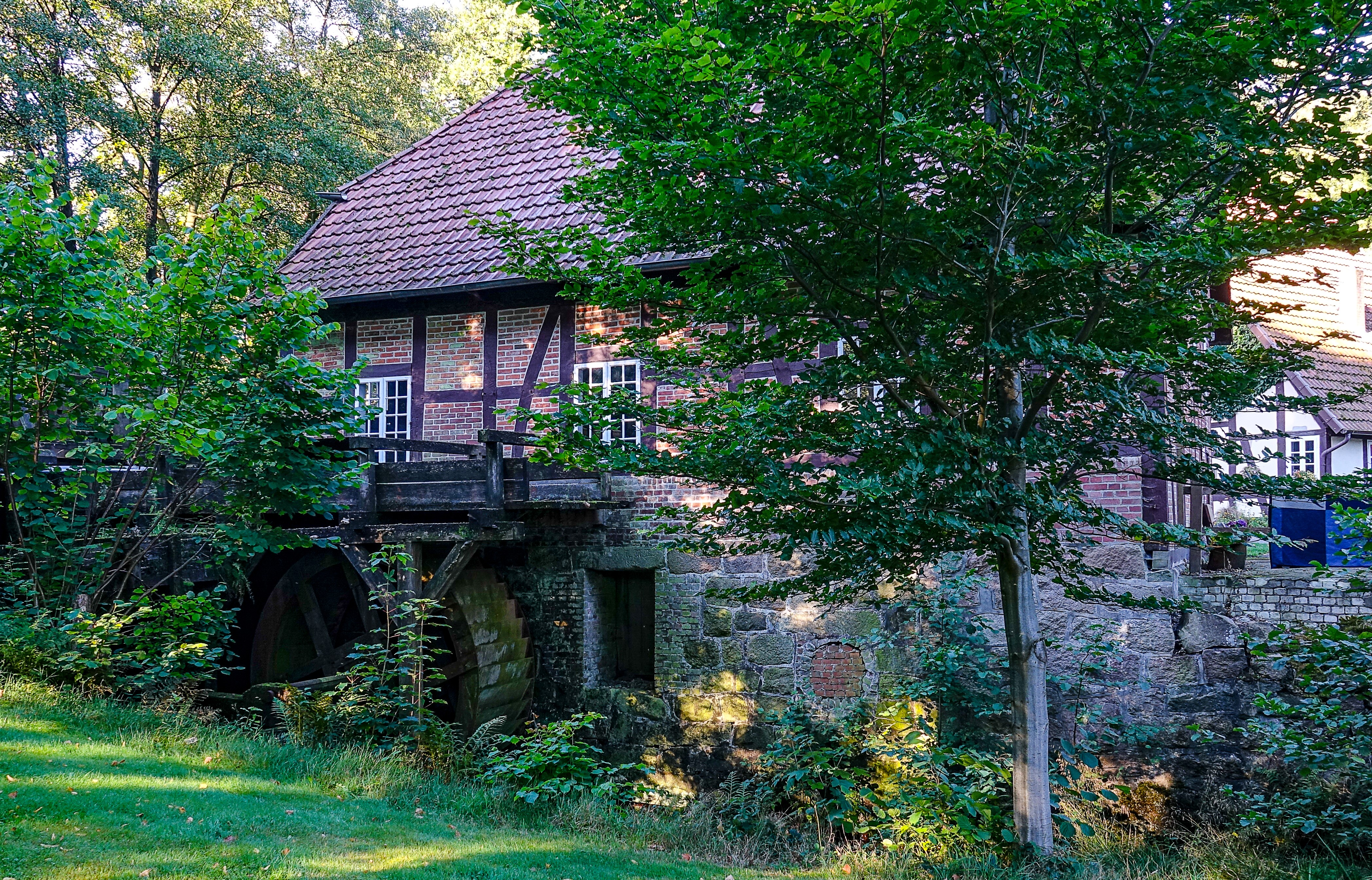Watermill in Auf Dem Sande, Lower Saxony, Germany HD Wallpaper