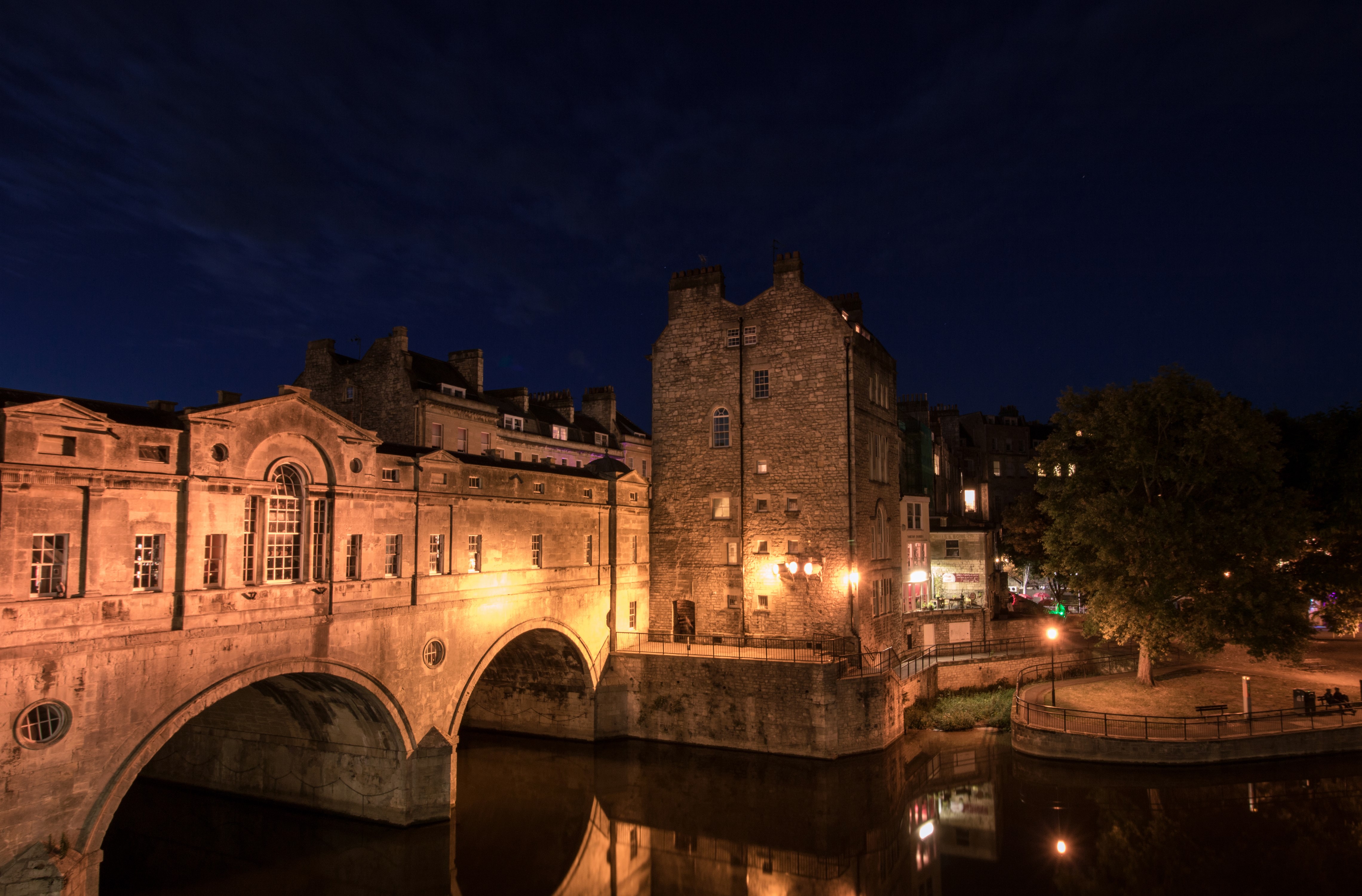 Pulteney Bridge at Night, Bath, United Kingdom HD Wallpaper