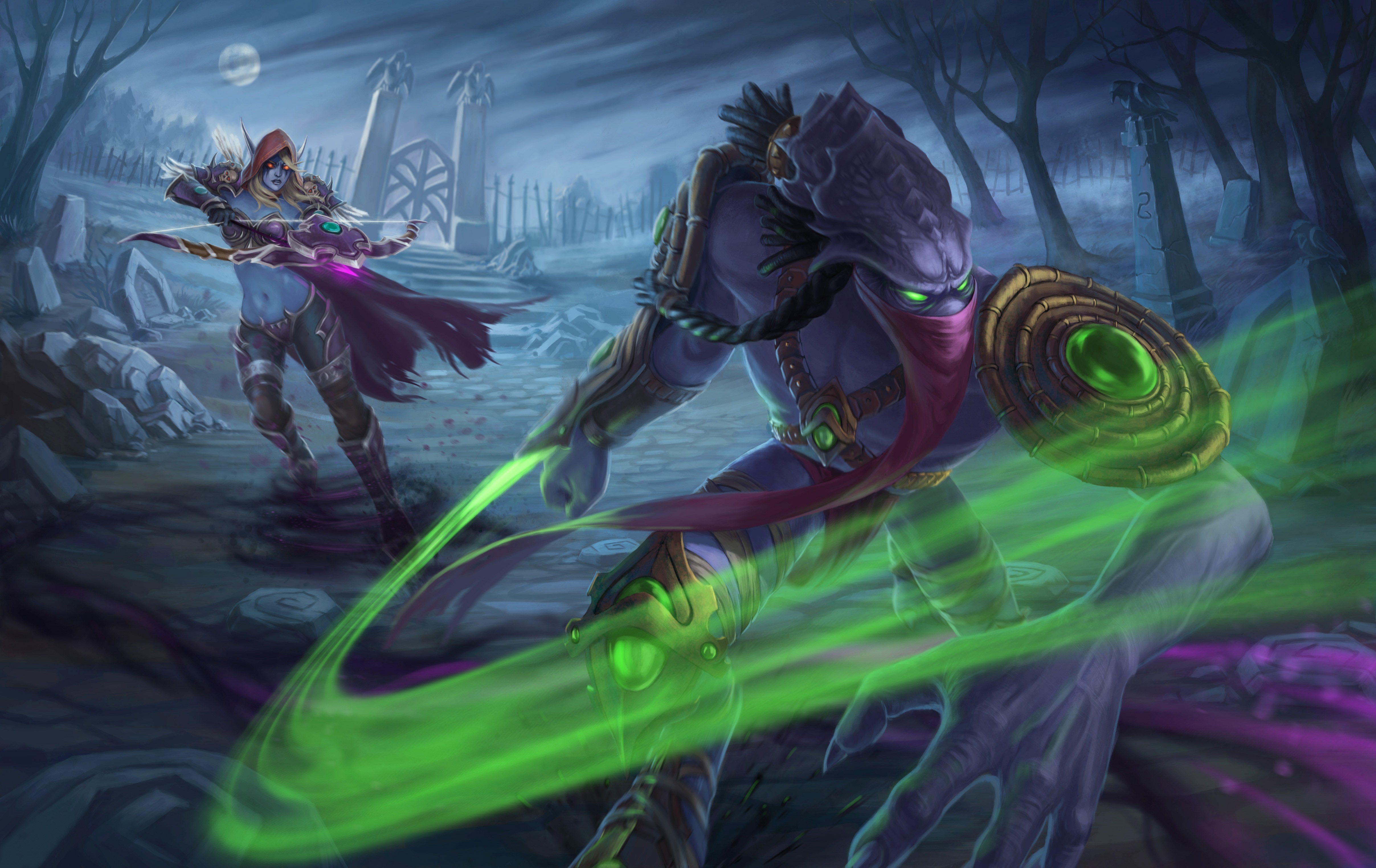 Zeratul and Sylvanas Windrunner from Heroes of the Storm HD Wallpaper