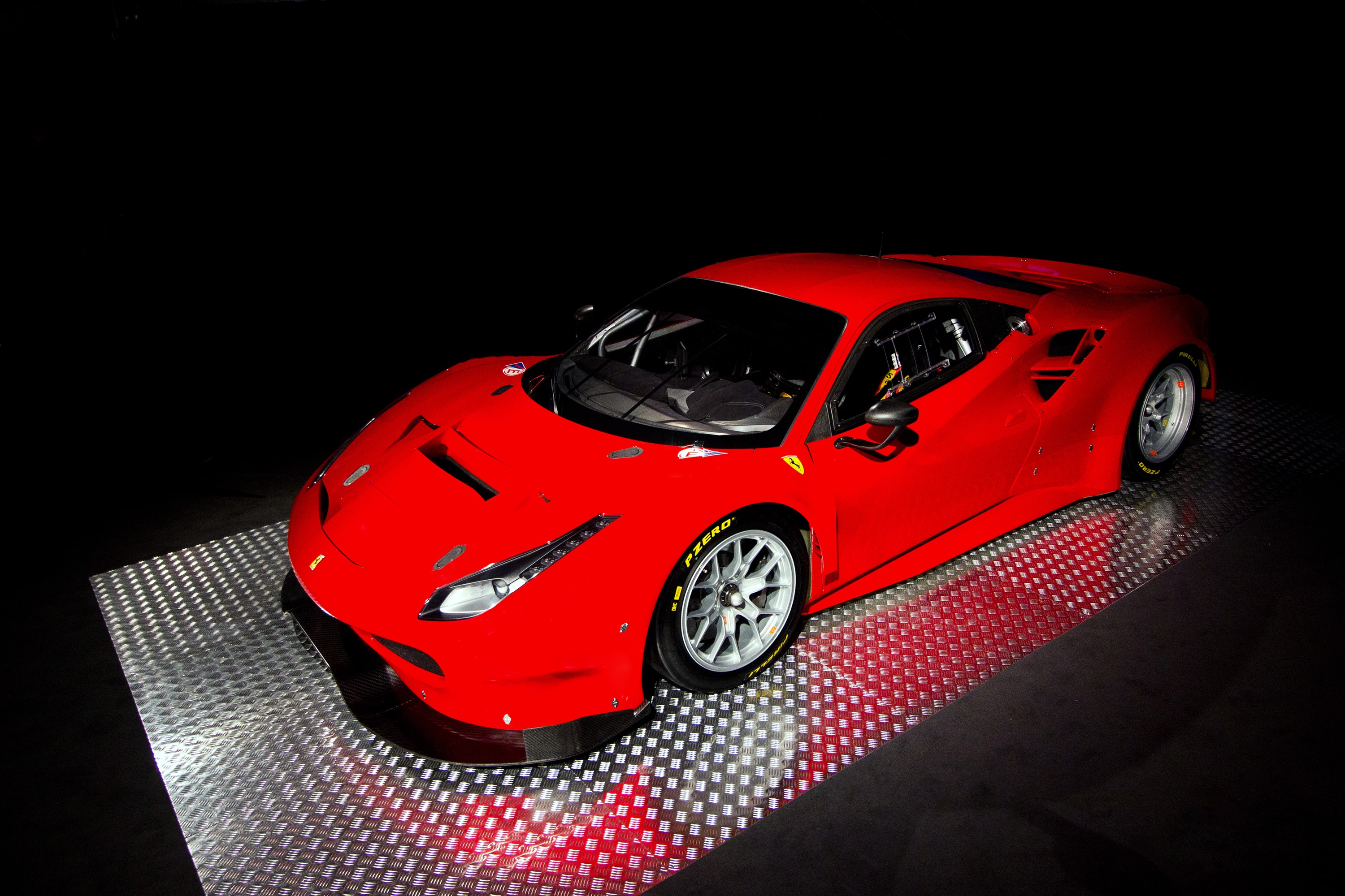 Red 2016 Ferrari 488 GTE race car HD Wallpaper