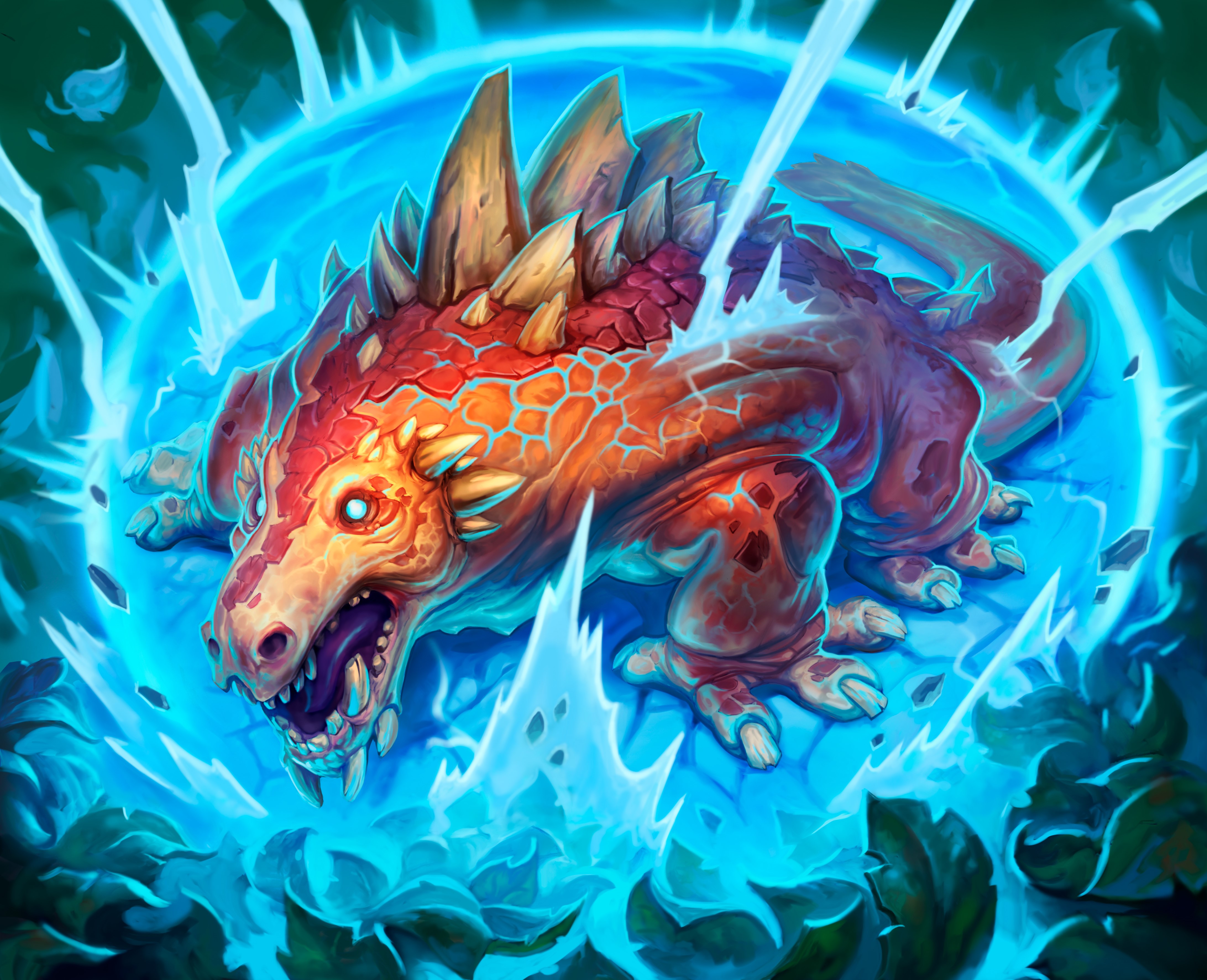 Crackling Shield Dinosaur from Hearthstone HD Wallpaper