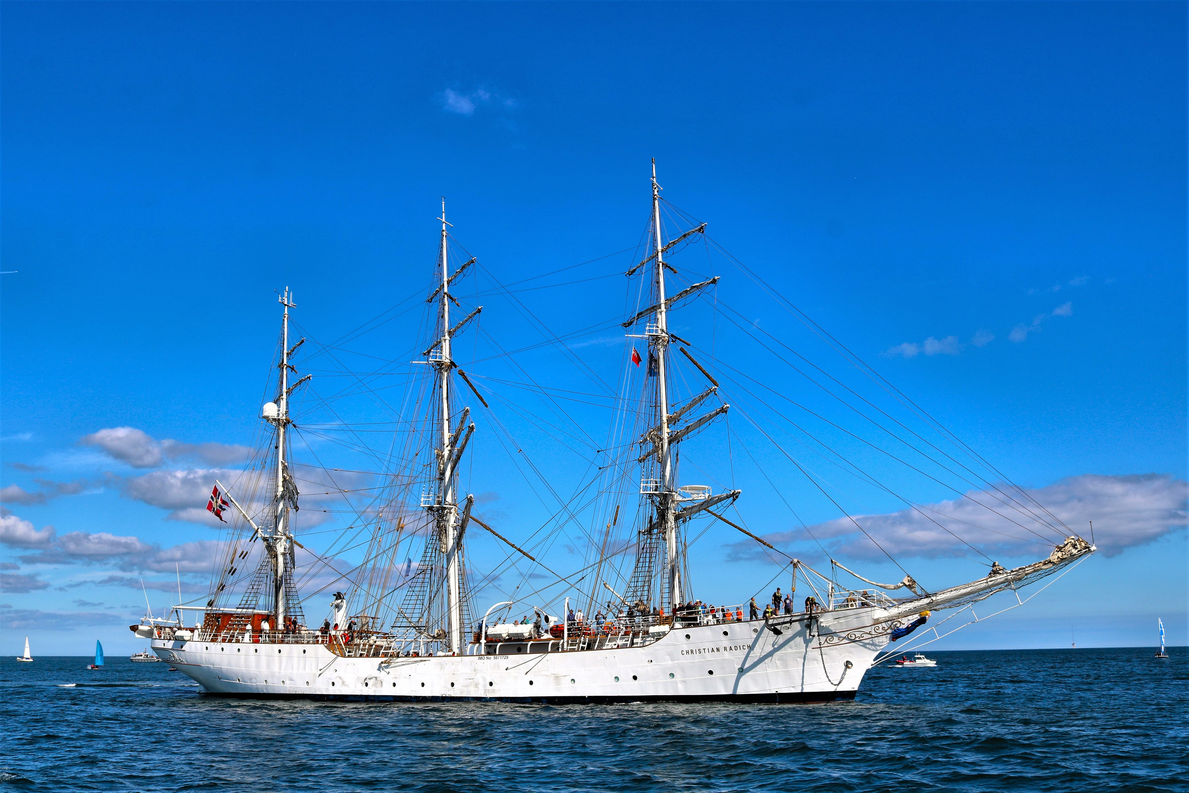Tall Ship Christian Radich Sailing on the Sea HD Wallpaper