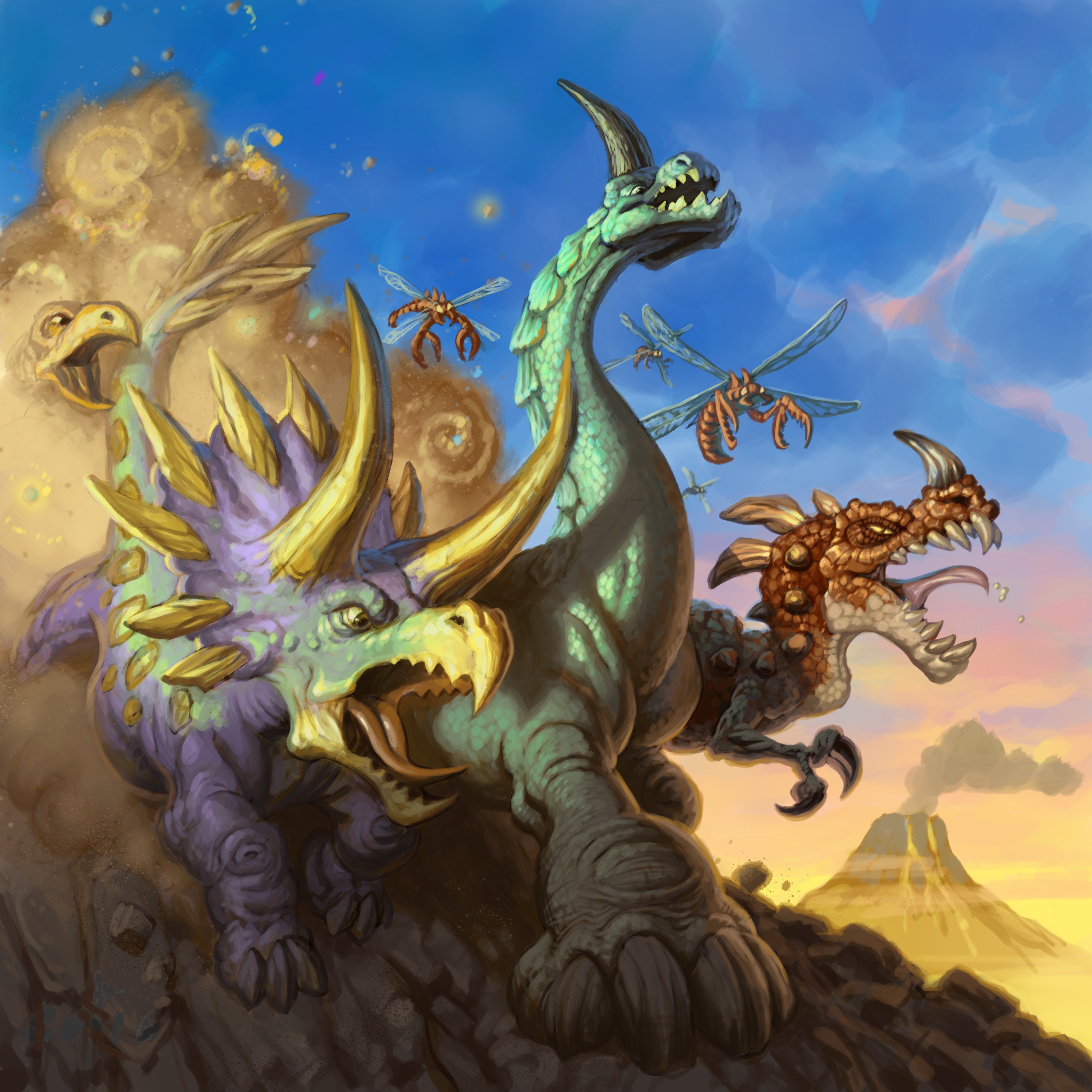 Stampede of Dinosaurs from Hearthstone: Heroes of Warcraft HD Wallpaper