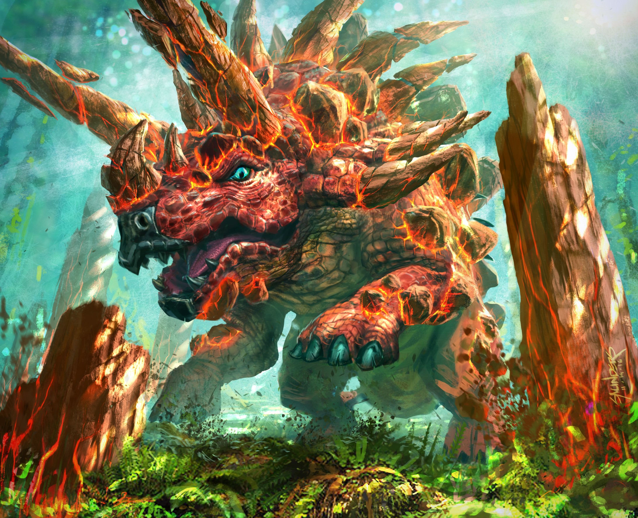Molten Dinosaur from Hearthstone HD Wallpaper