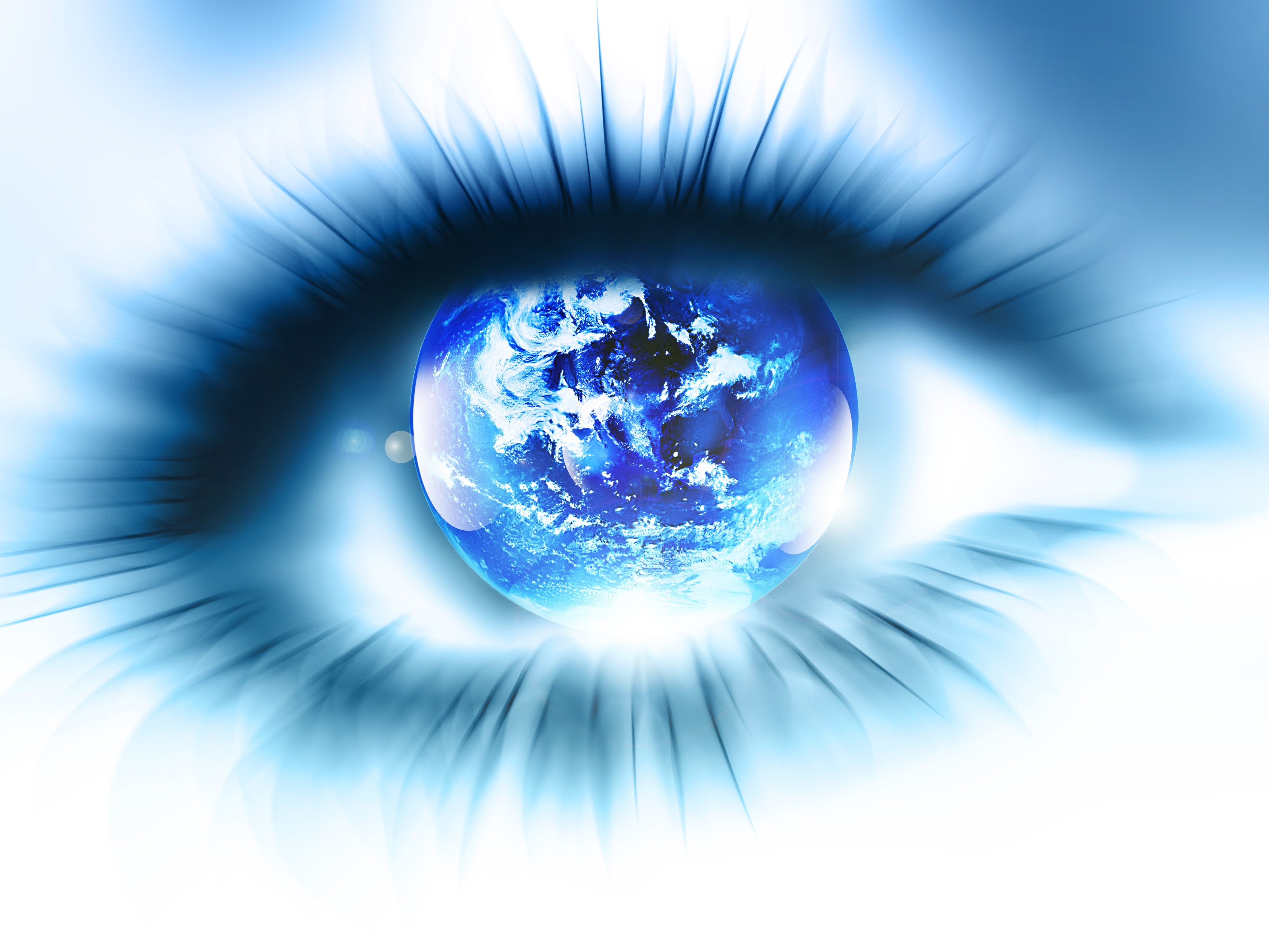 Earth reflected in an eye HD Wallpaper