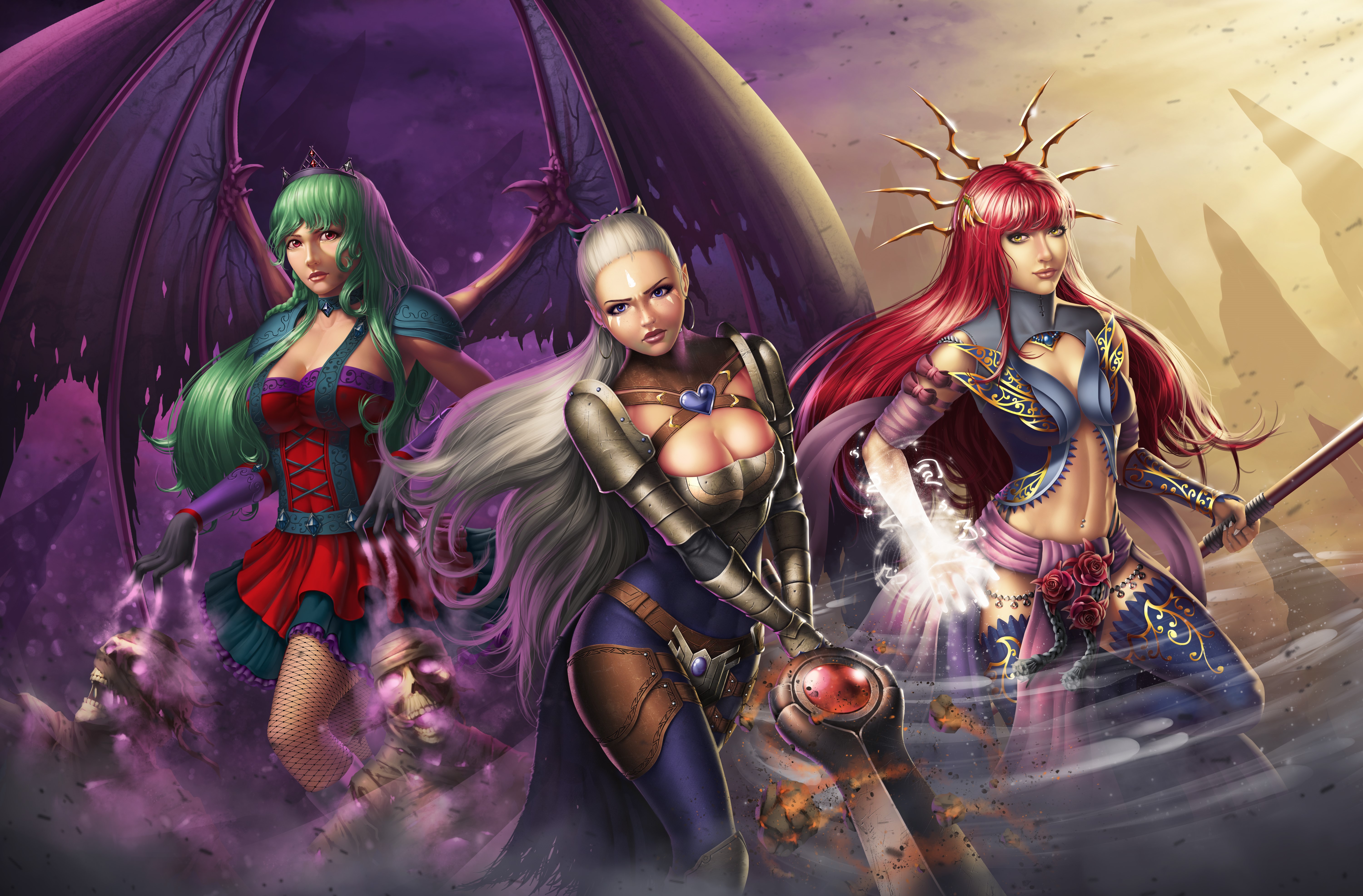 Evelyn, Adalia, and Lana Solaris Warriors HD Wallpaper