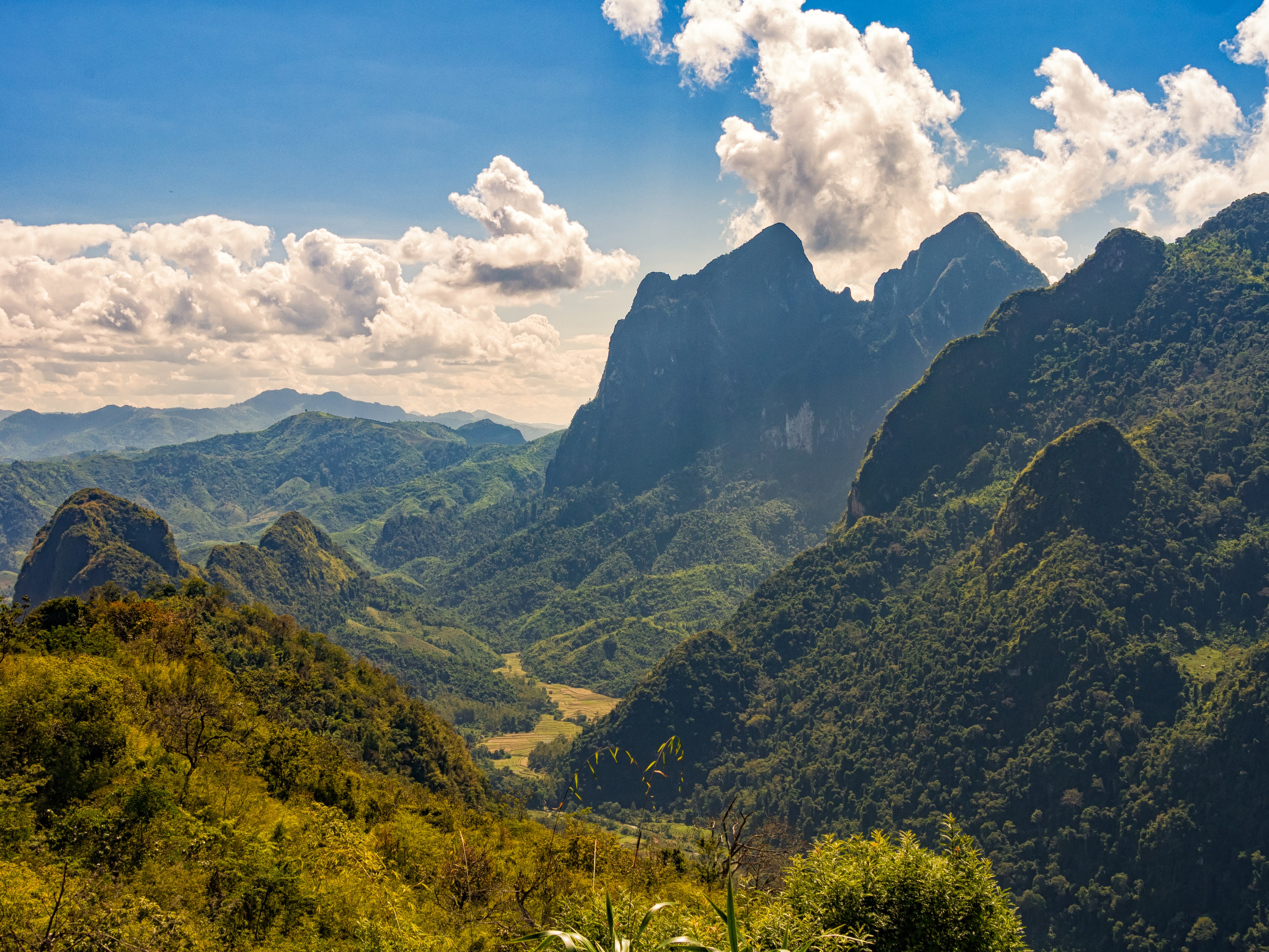 Mountains and Forests in Laos HD Wallpaper