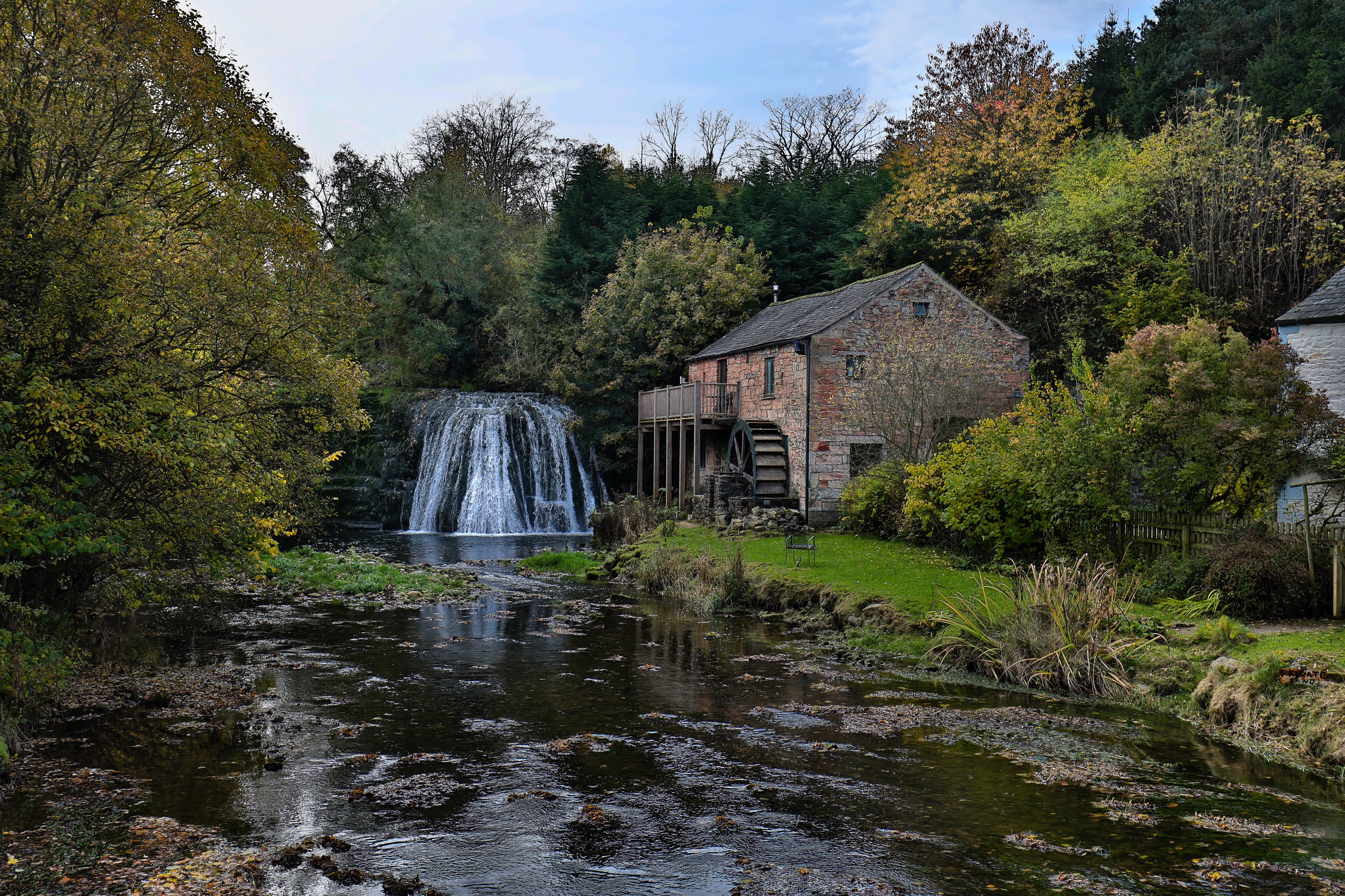 Watermill and Waterfall in Great Asby, North Yorkshire, England HD Wallpaper