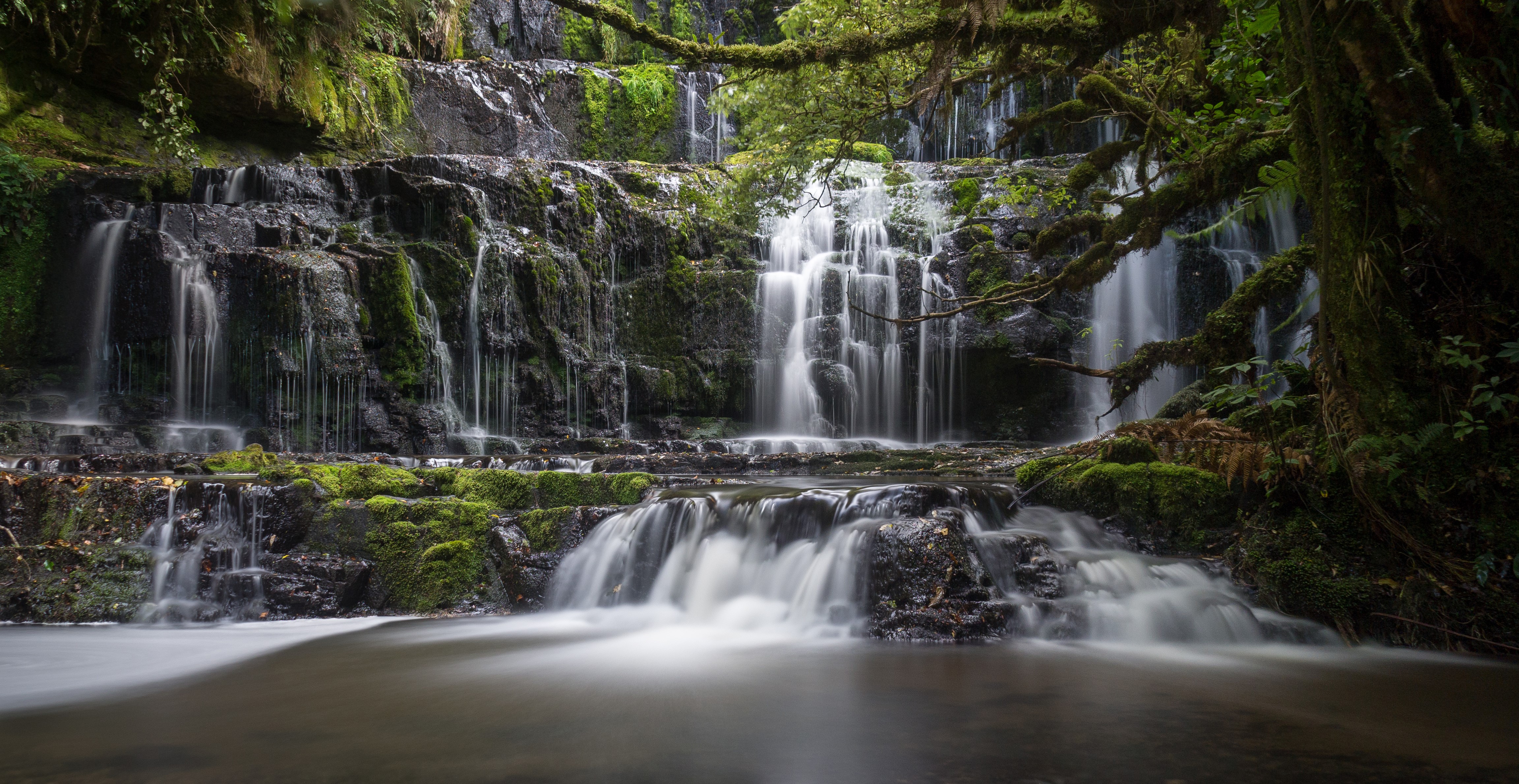 4K Purakaunui Falls, New Zealand HD Wallpaper