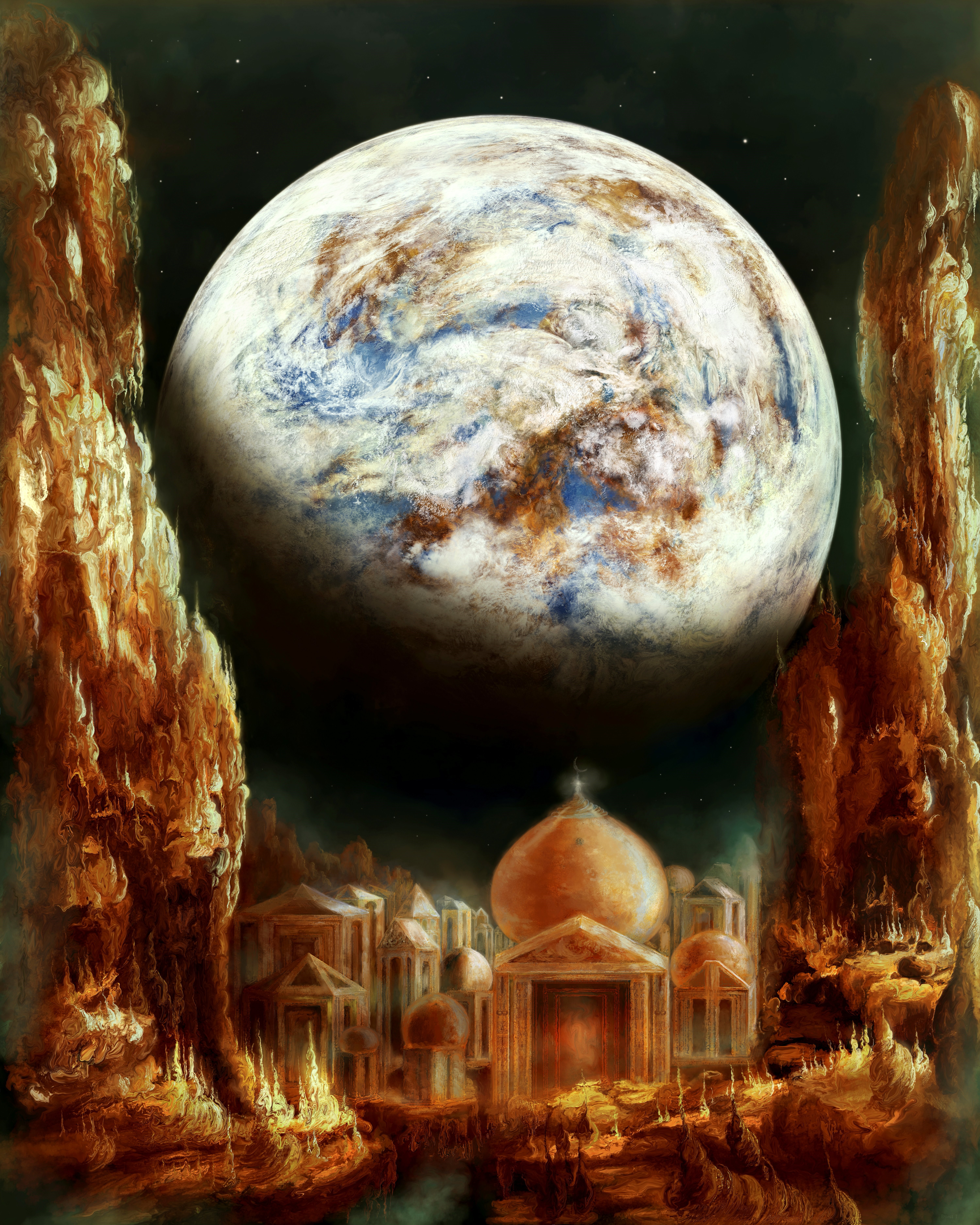 4K Fantastic World with Majestic Planets HD Phone Wallpaper