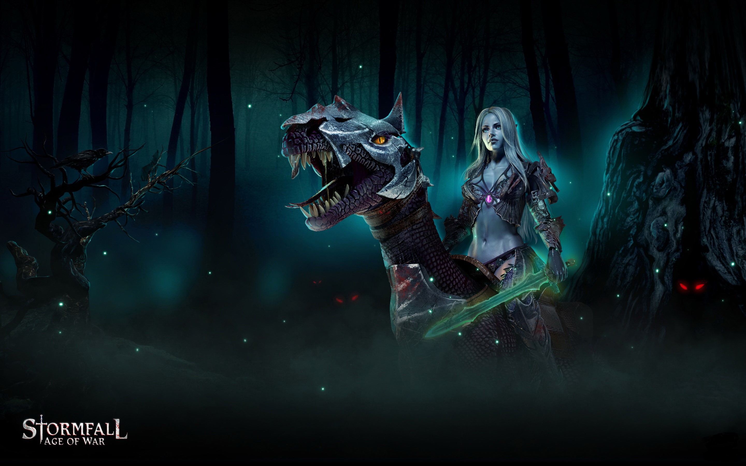 Warrior riding a dinosaur in Stormfall: Age of War HD Wallpaper