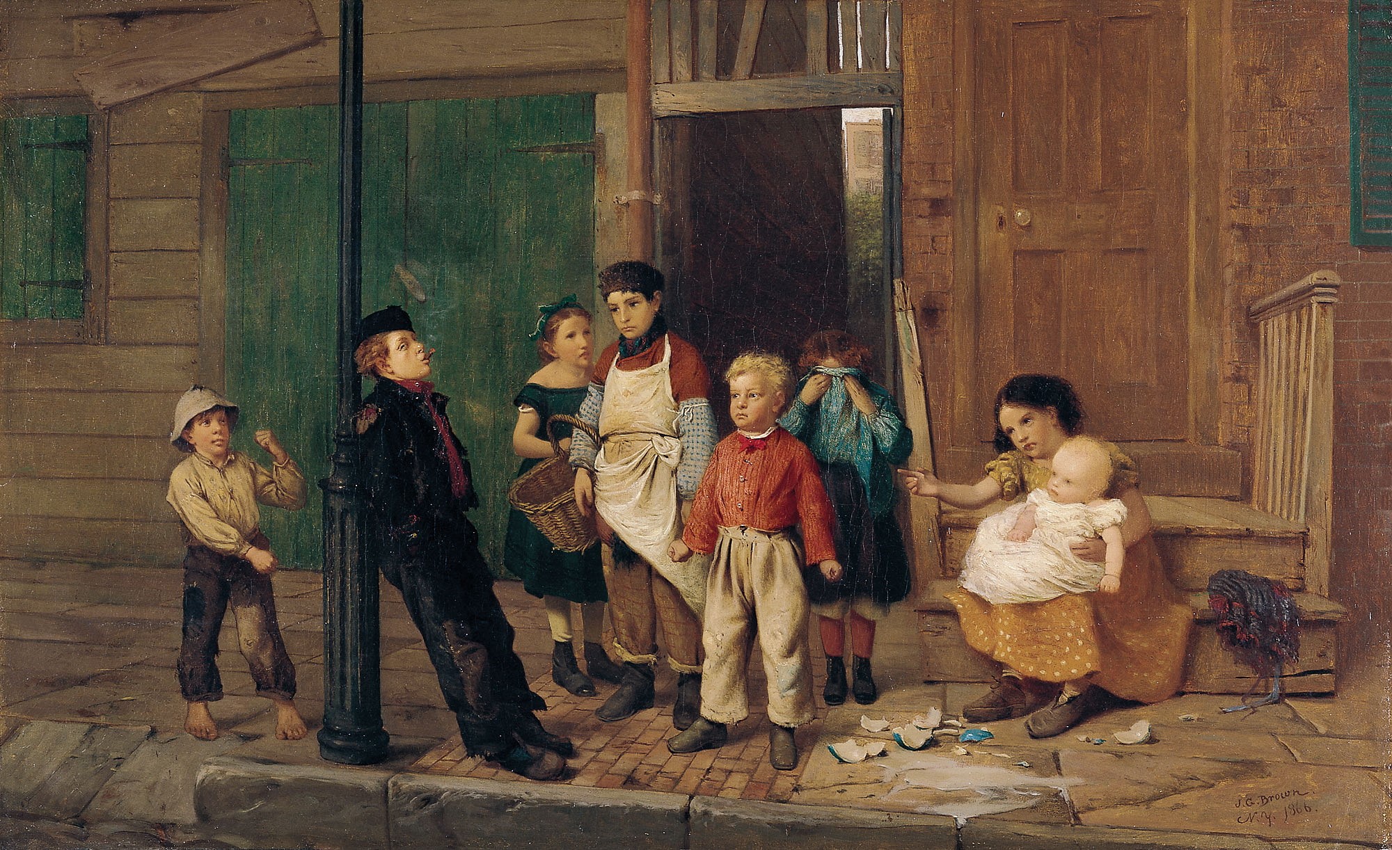 The Bully of the Neighbourhood by John George Brown HD Wallpaper