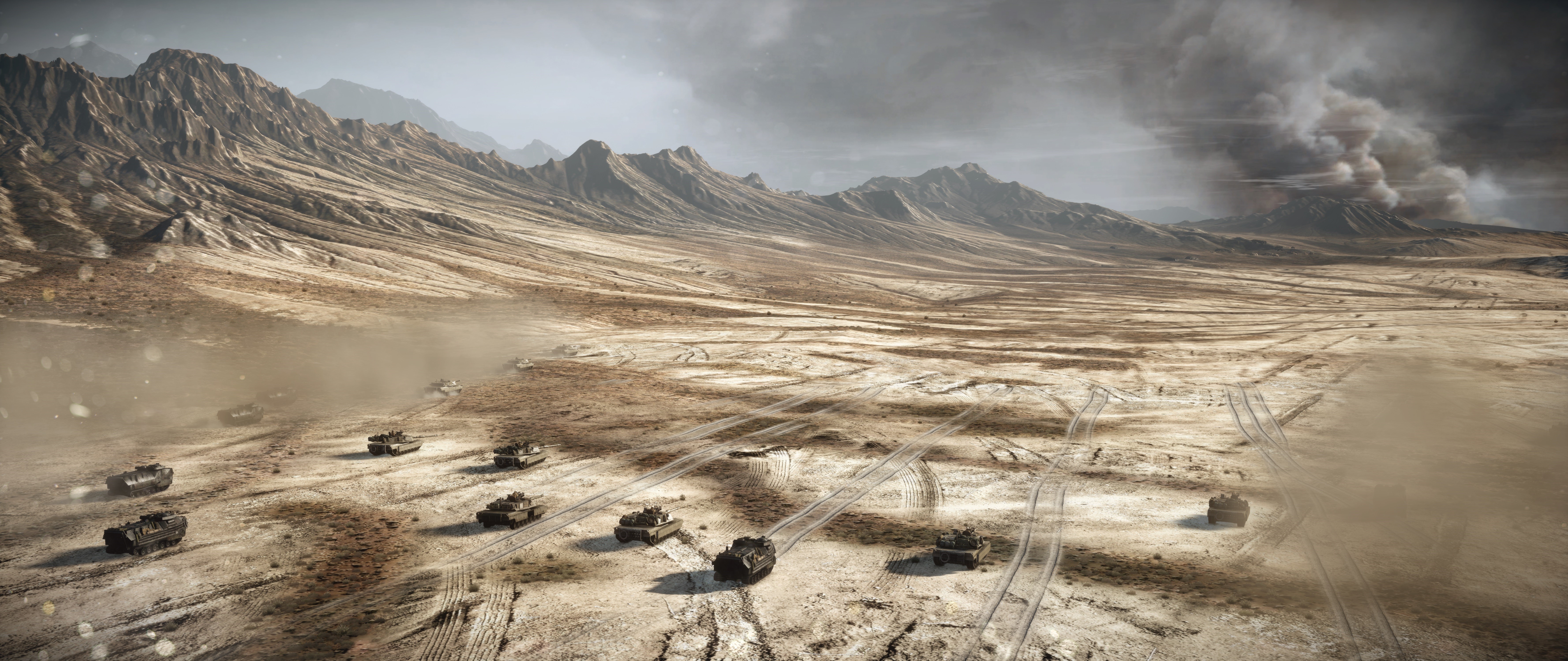 Battlefield 3 Tanks in Desert Landscape HD Wallpaper