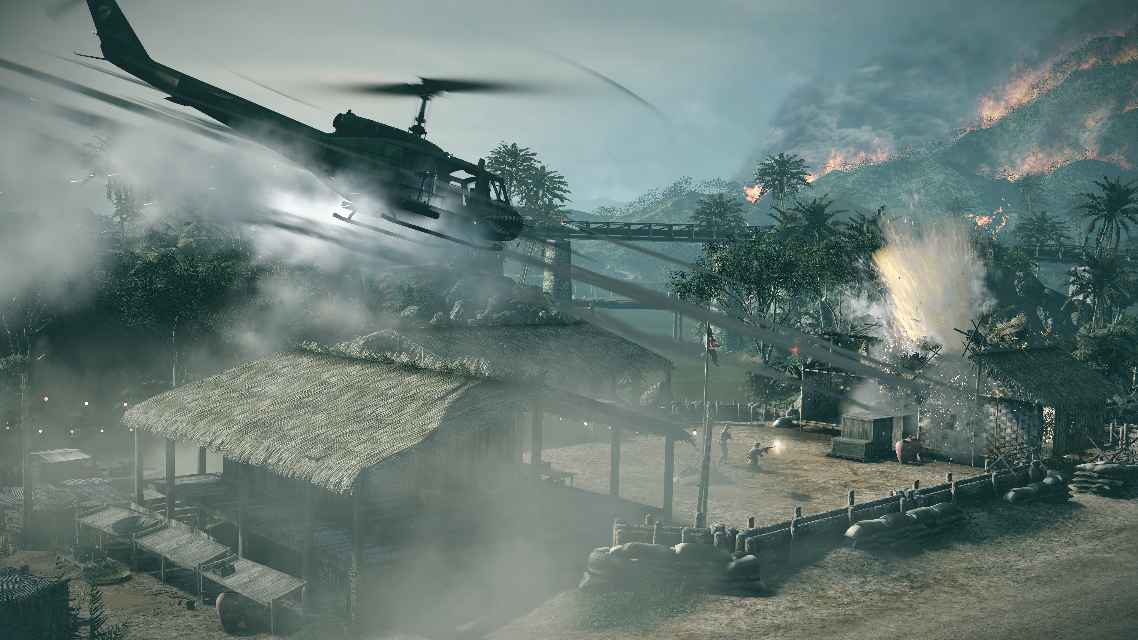 Helicopter firing in Battlefield: Bad Company HD Wallpaper