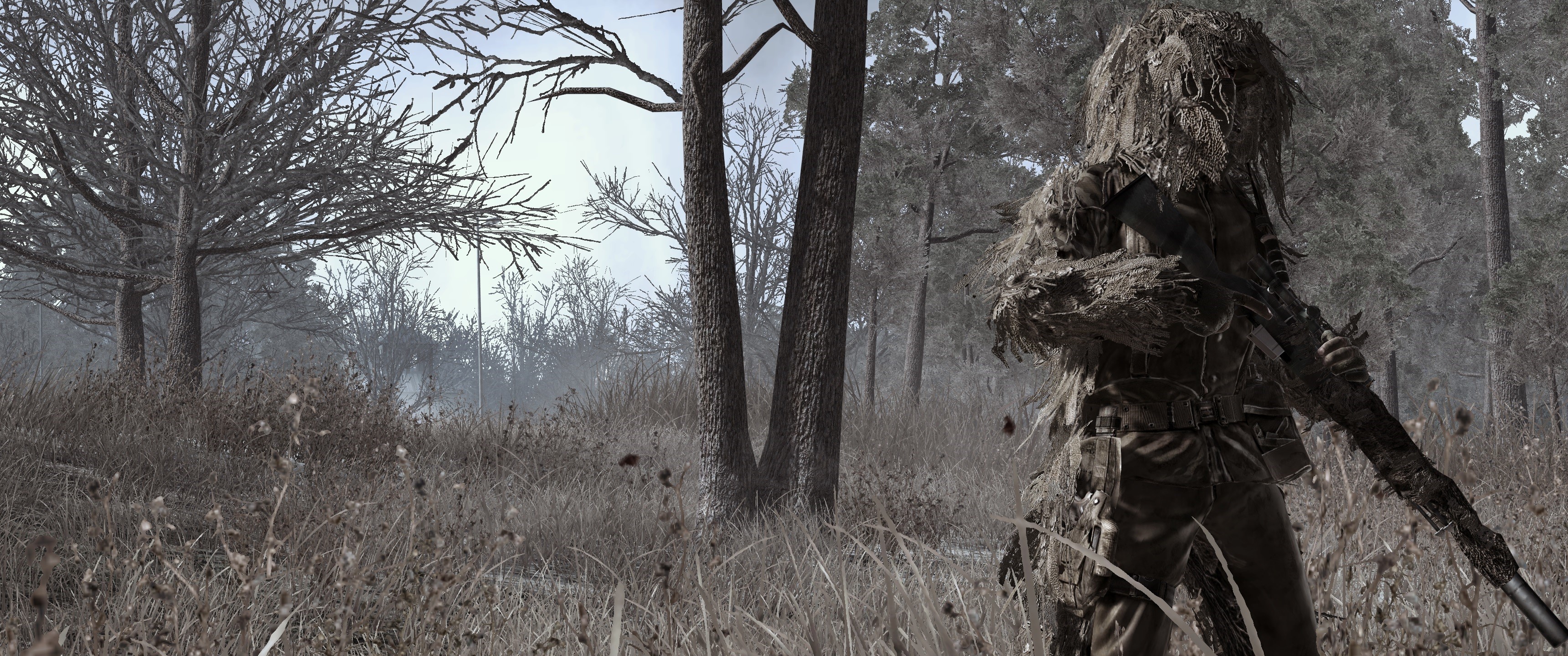 Call of Duty 4: Modern Warfare sniper in camouflage HD Wallpaper