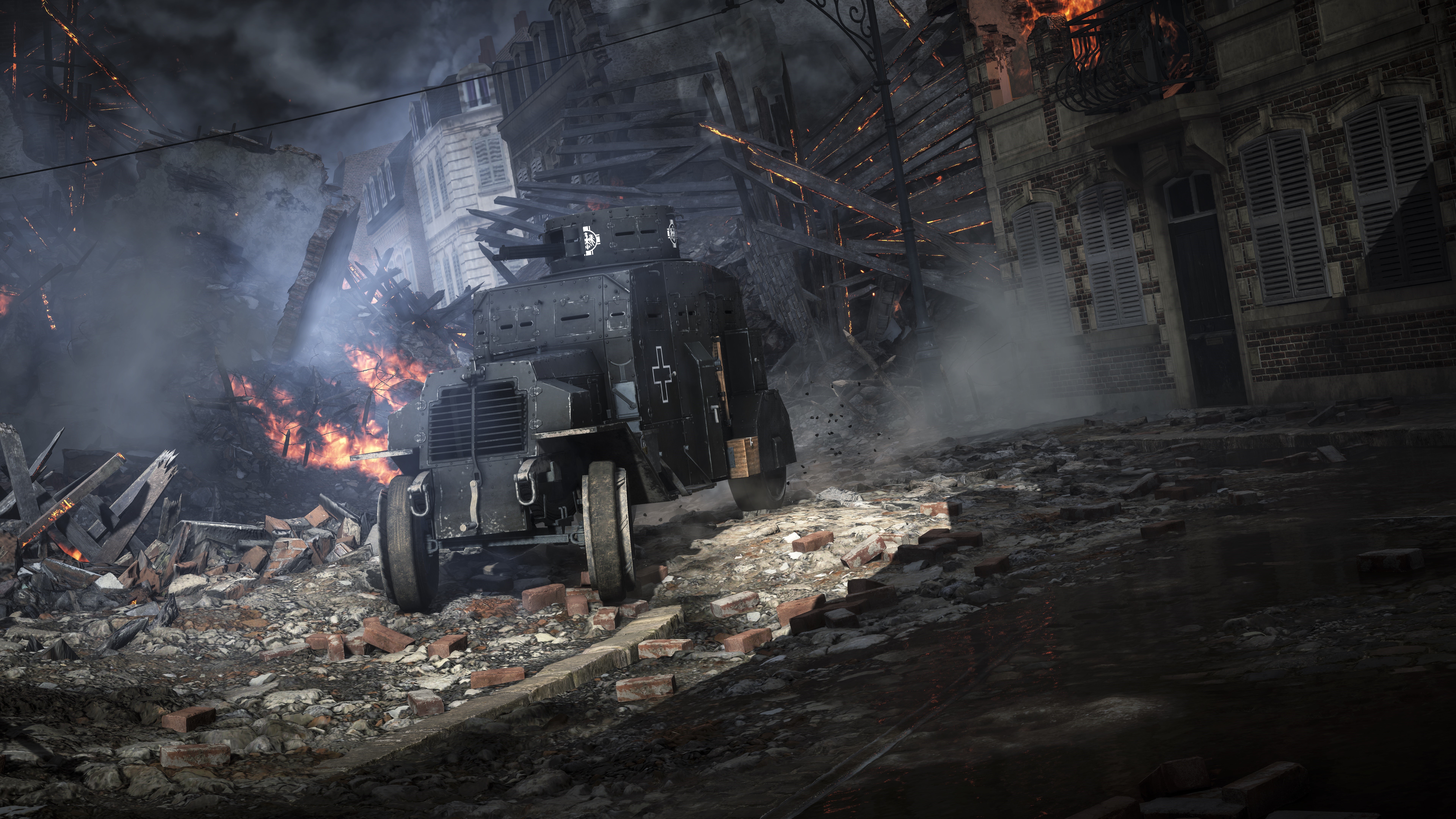 Battlefield 1 military vehicle in destroyed city HD Wallpaper