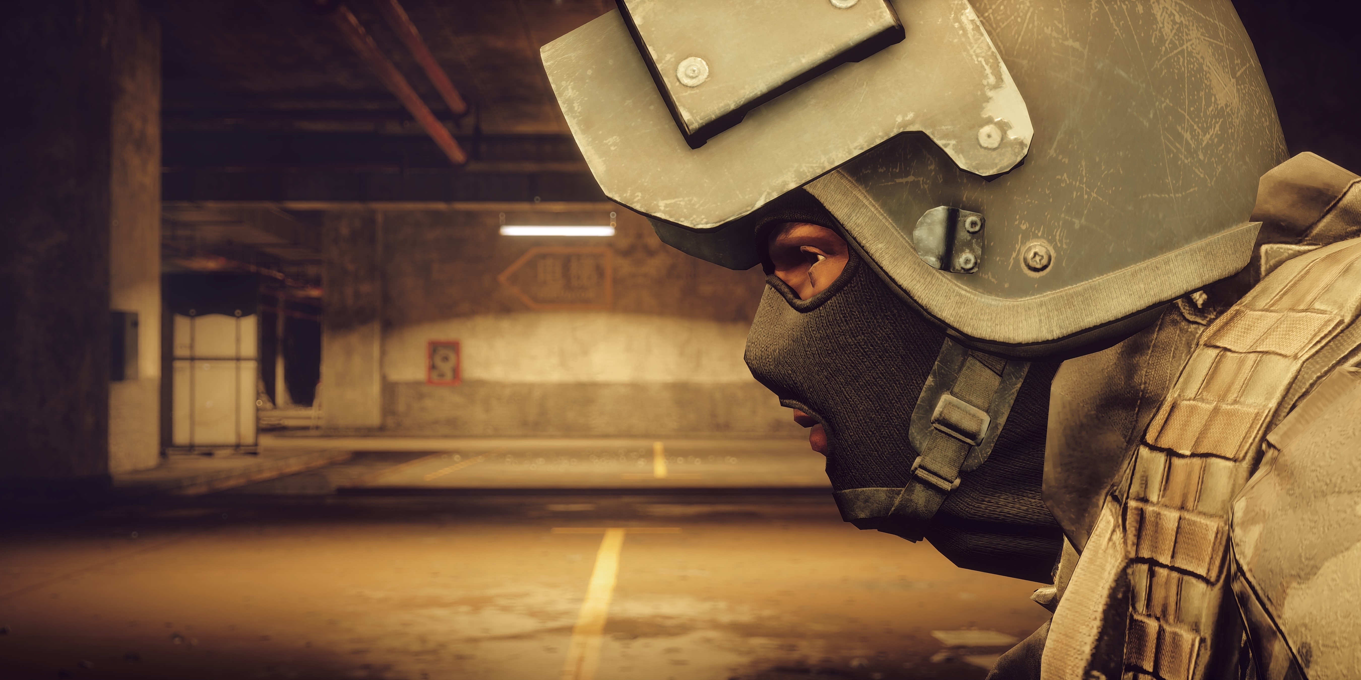 Soldier wearing a military war helmet and mask HD Wallpaper