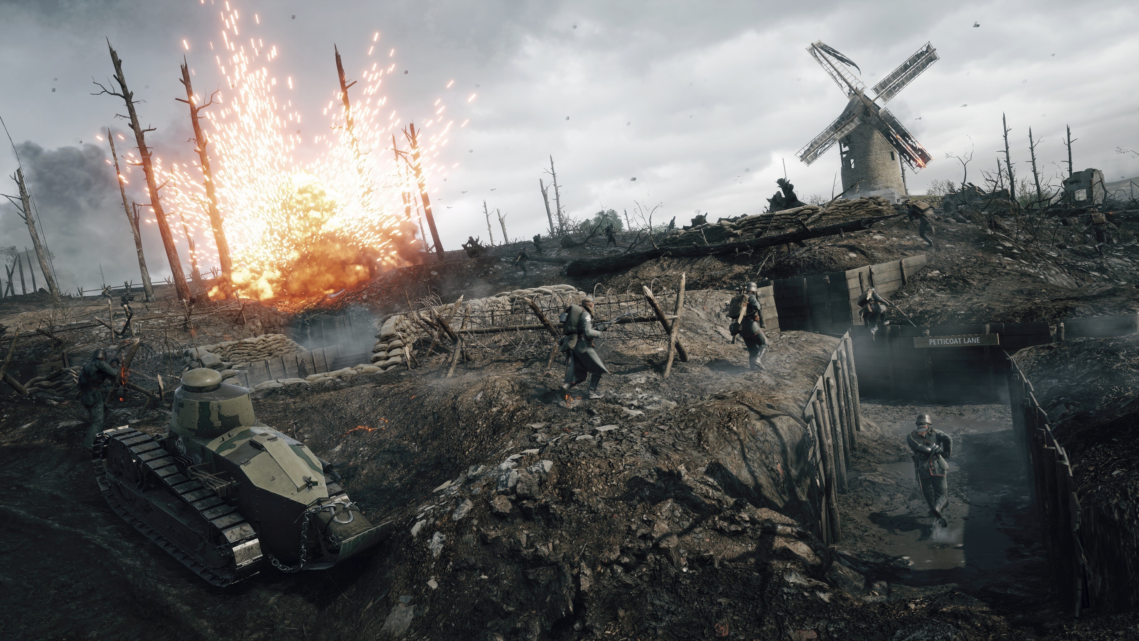 Battlefield 1 4K Tank and Soldiers in War HD Wallpaper