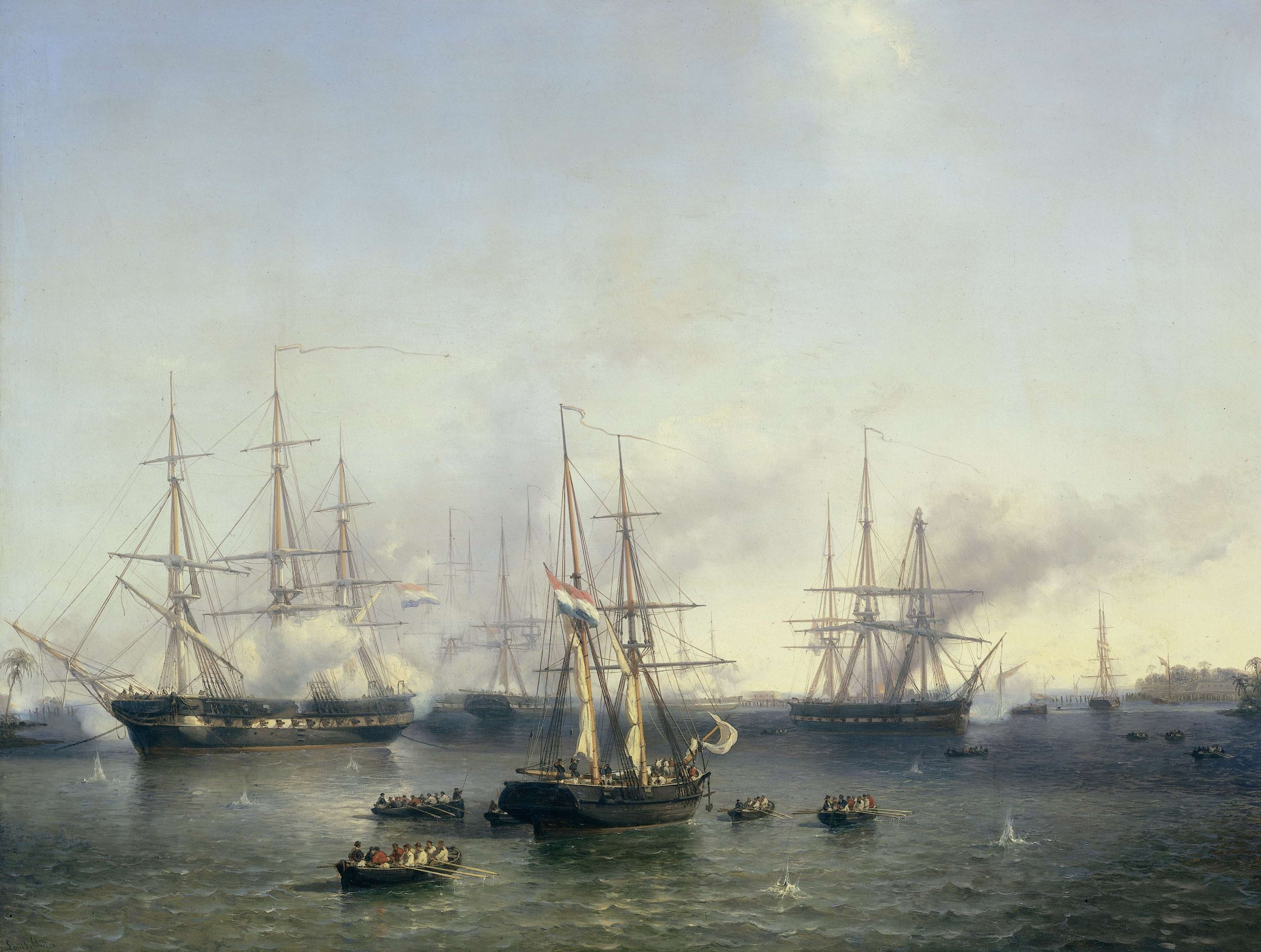 The Conquest of Palembang by Johan Hendrik Louis Meijer HD Wallpaper