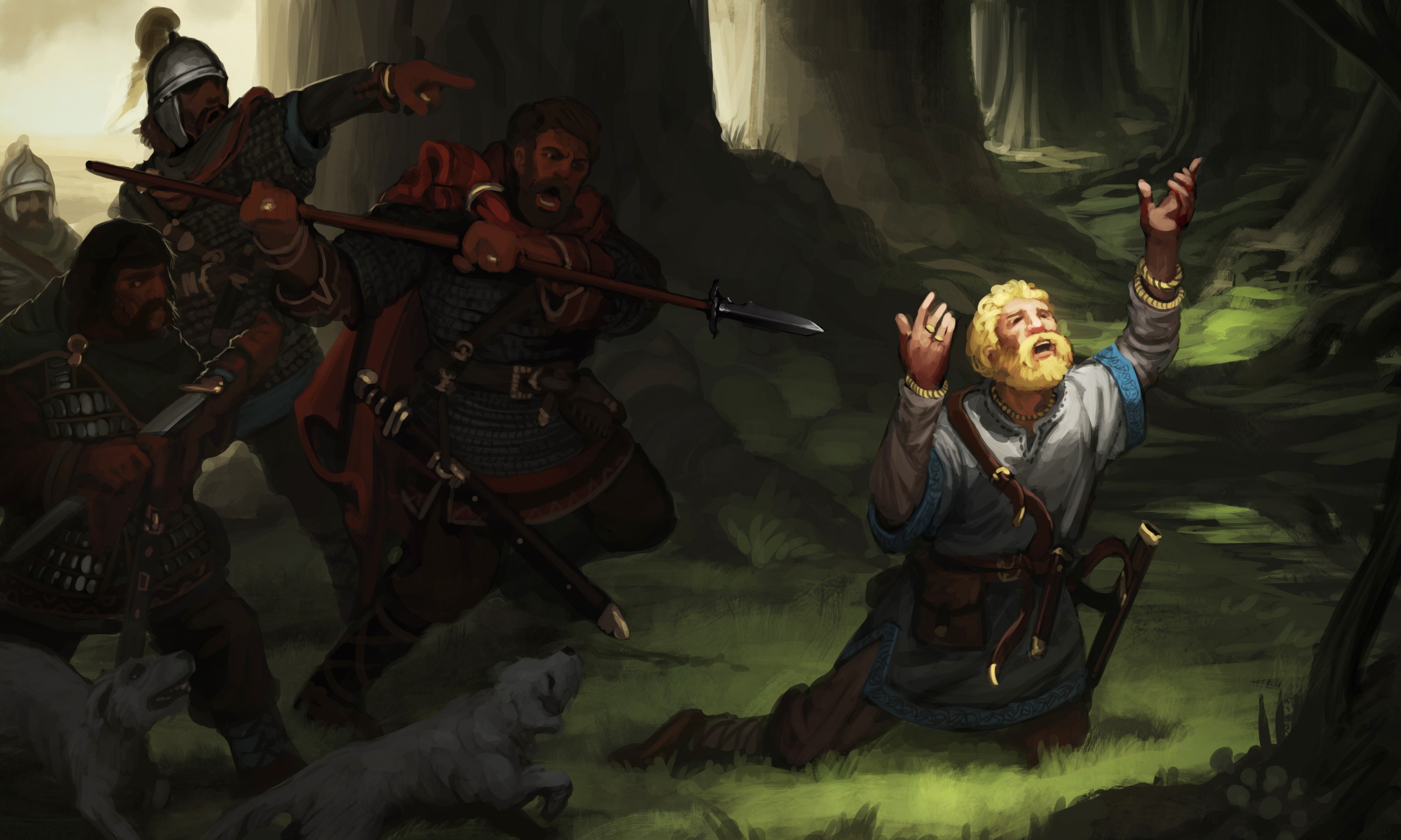 The Assassination of Sigfried by Hagen von Tronje HD Wallpaper