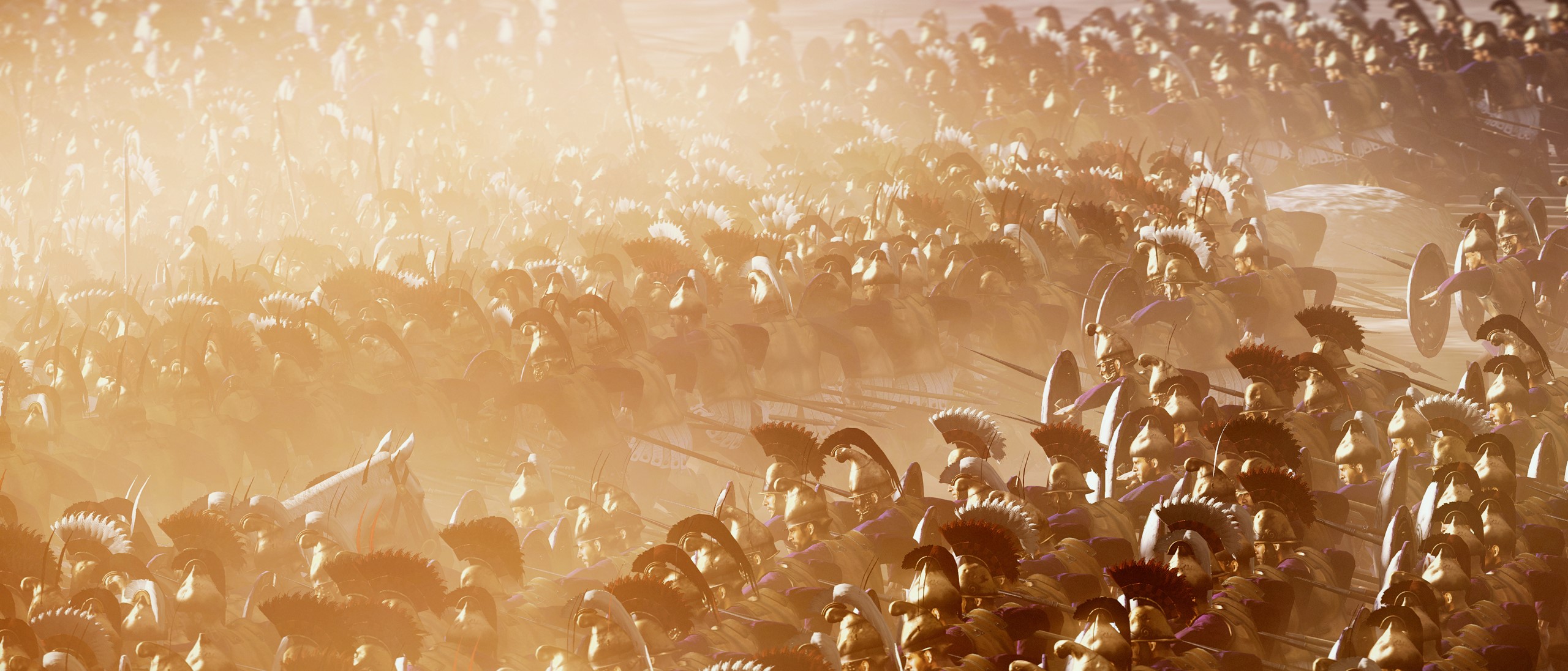 Soldiers in formation with helmets and shields HD Wallpaper