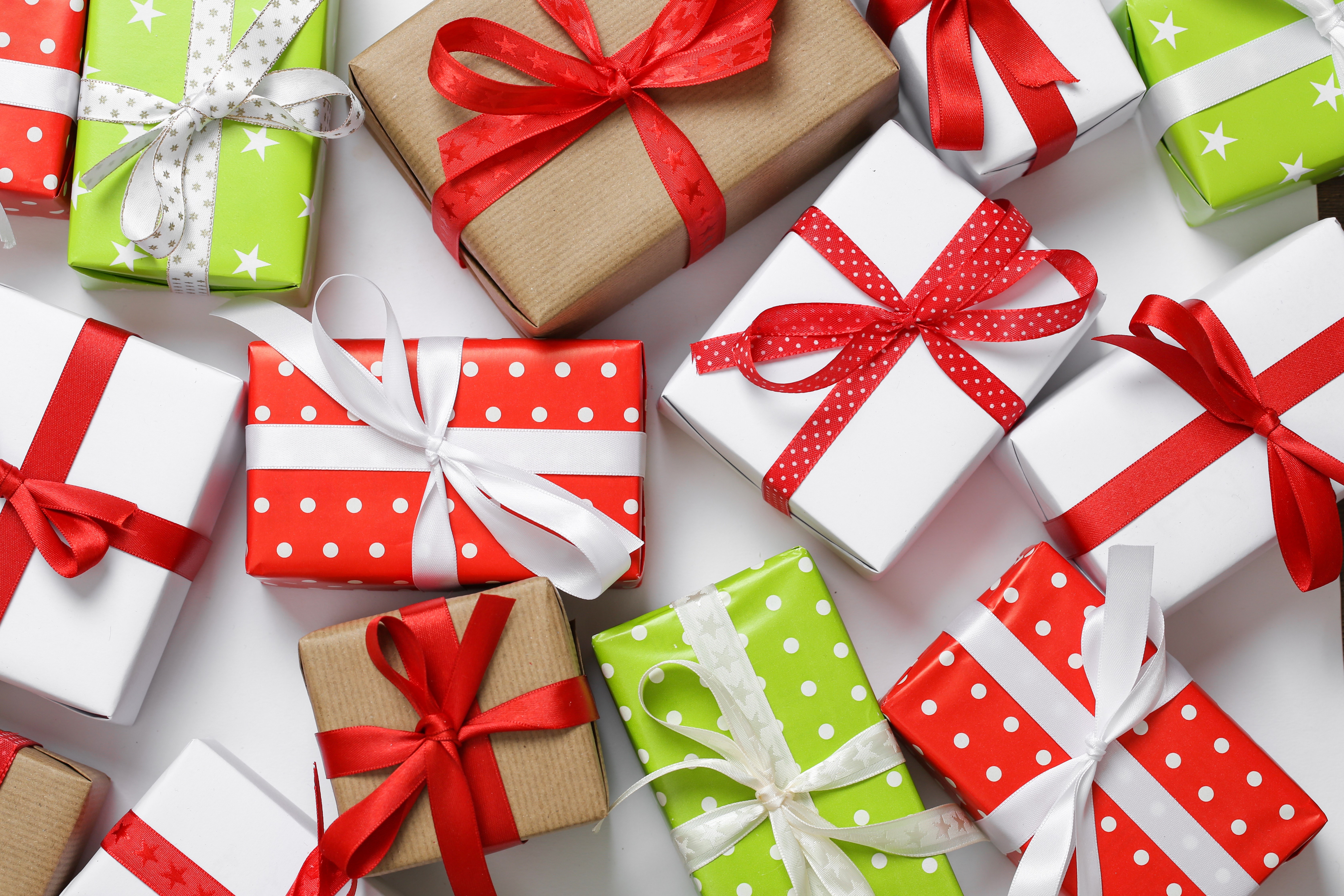 Gifts with Bows and Ribbons HD Wallpaper