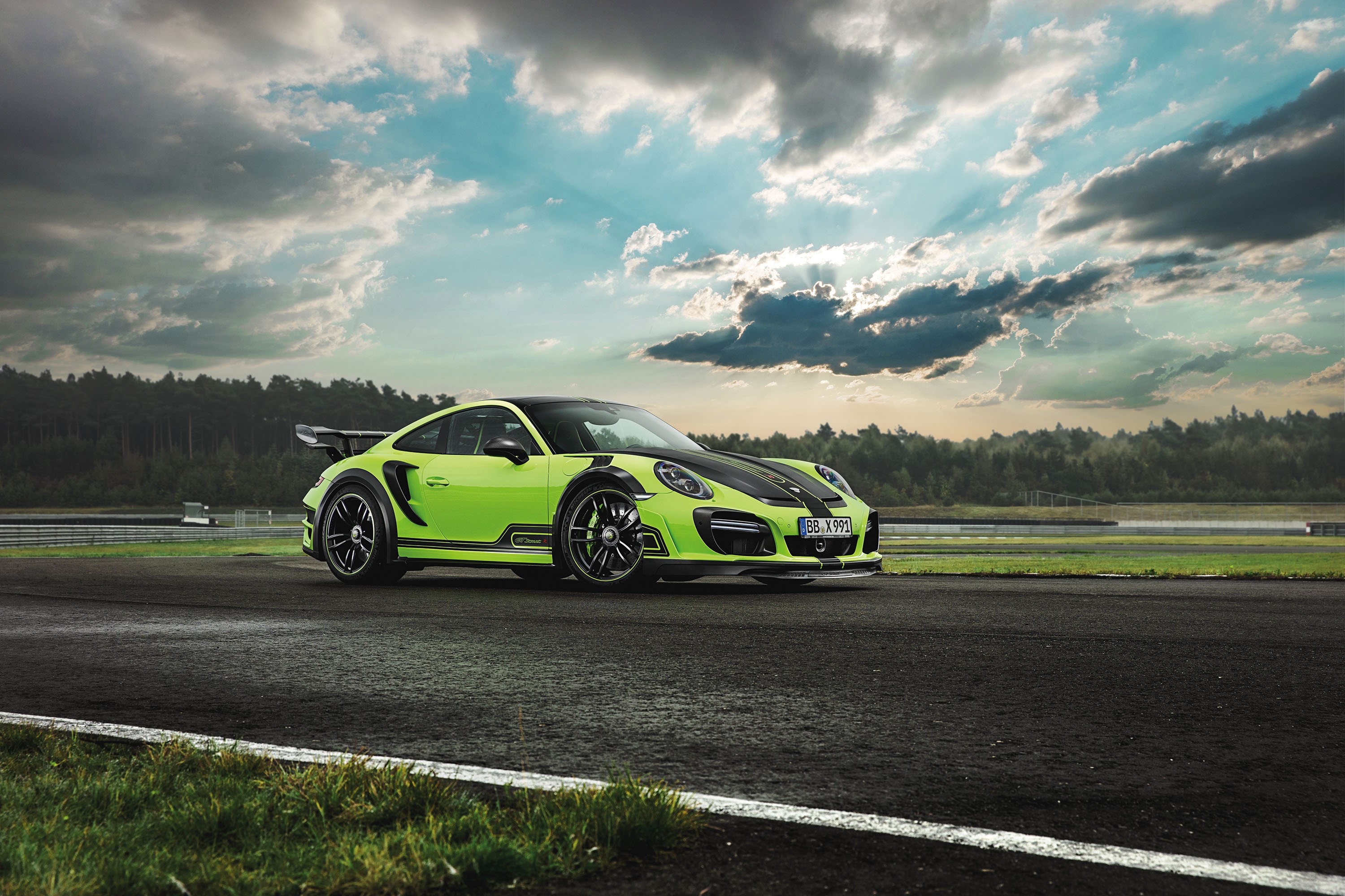 TechArt GT Street R Porsche 911 Turbo on Racetrack HD Wallpaper