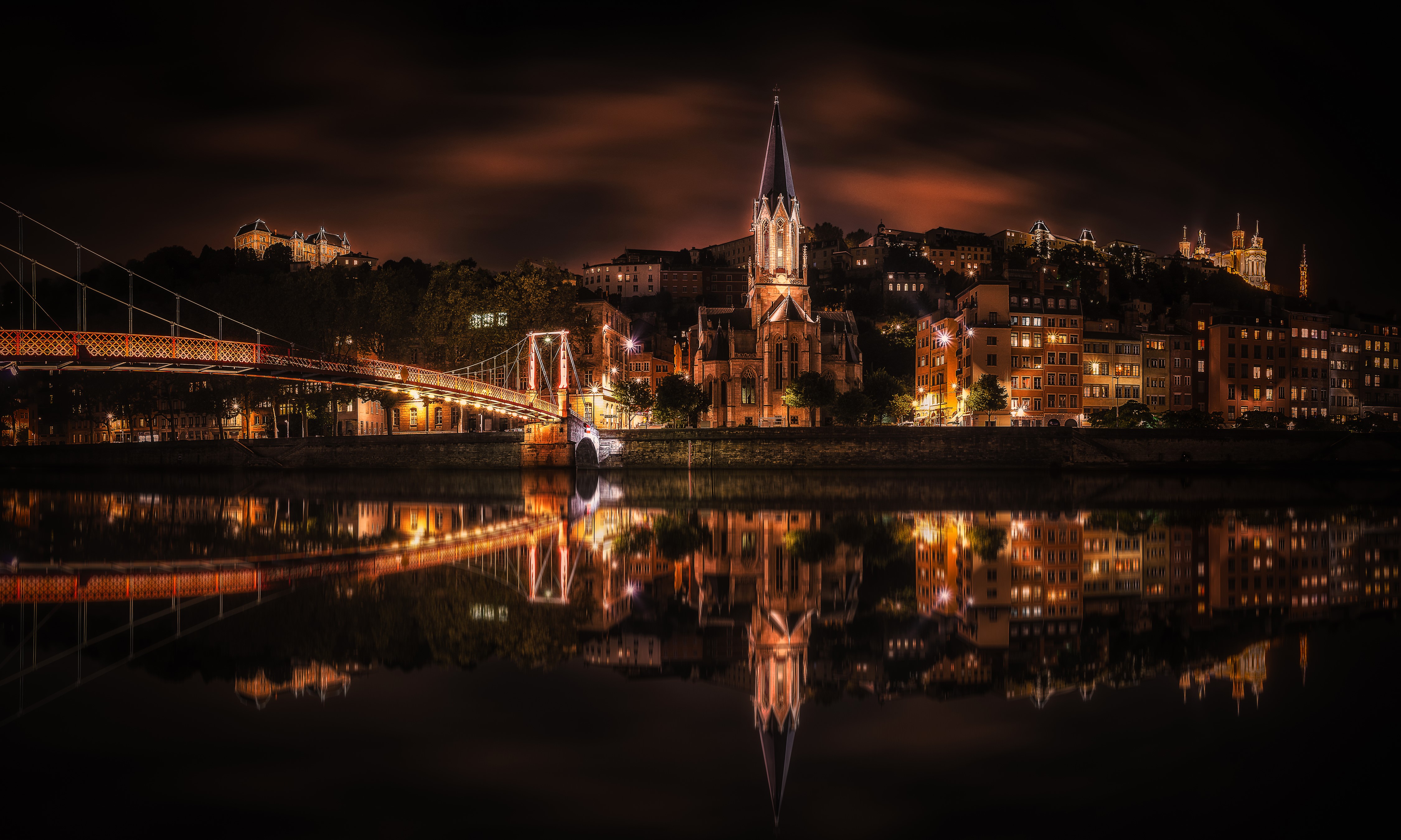 4K 5K Lyon France Houses Sculptures Angels From Above Wings HD 4K 5K Lyon France Houses Sculptures Angels From Above Wings HD