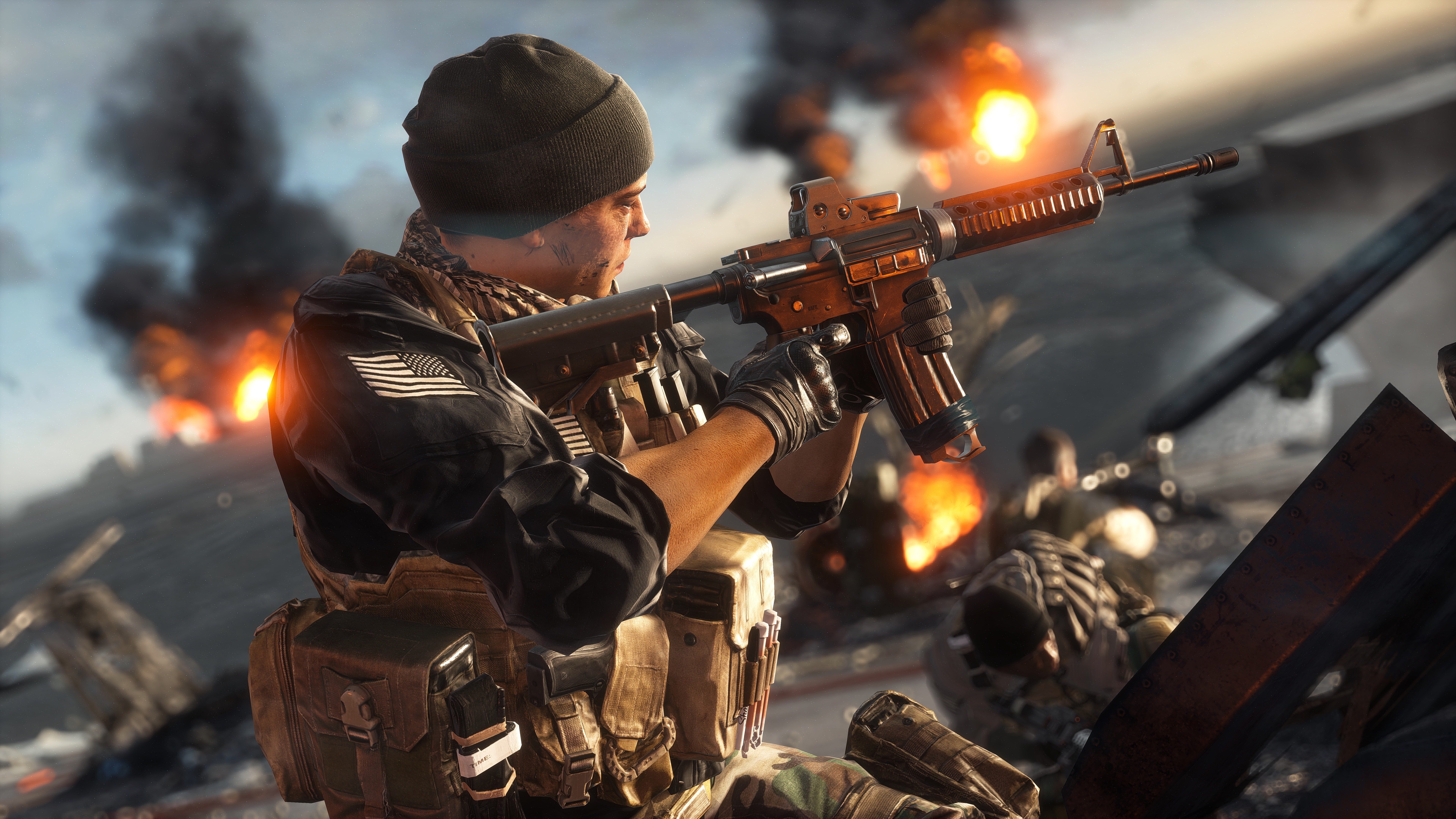 Soldier with Assault Rifle in Battlefield 4 HD Wallpaper