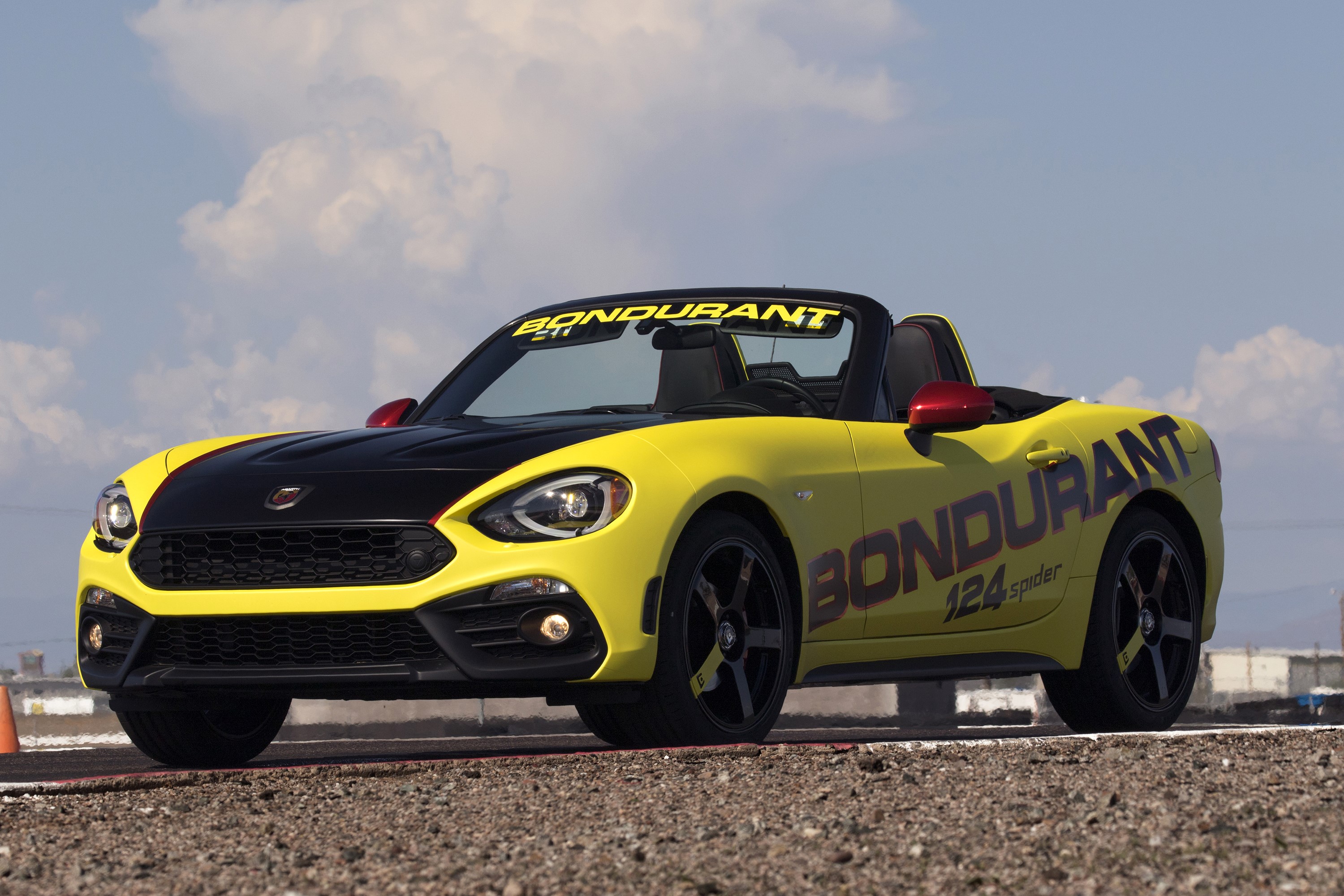 Yellow Fiat 124 Spider for Bondurant School HD Wallpaper