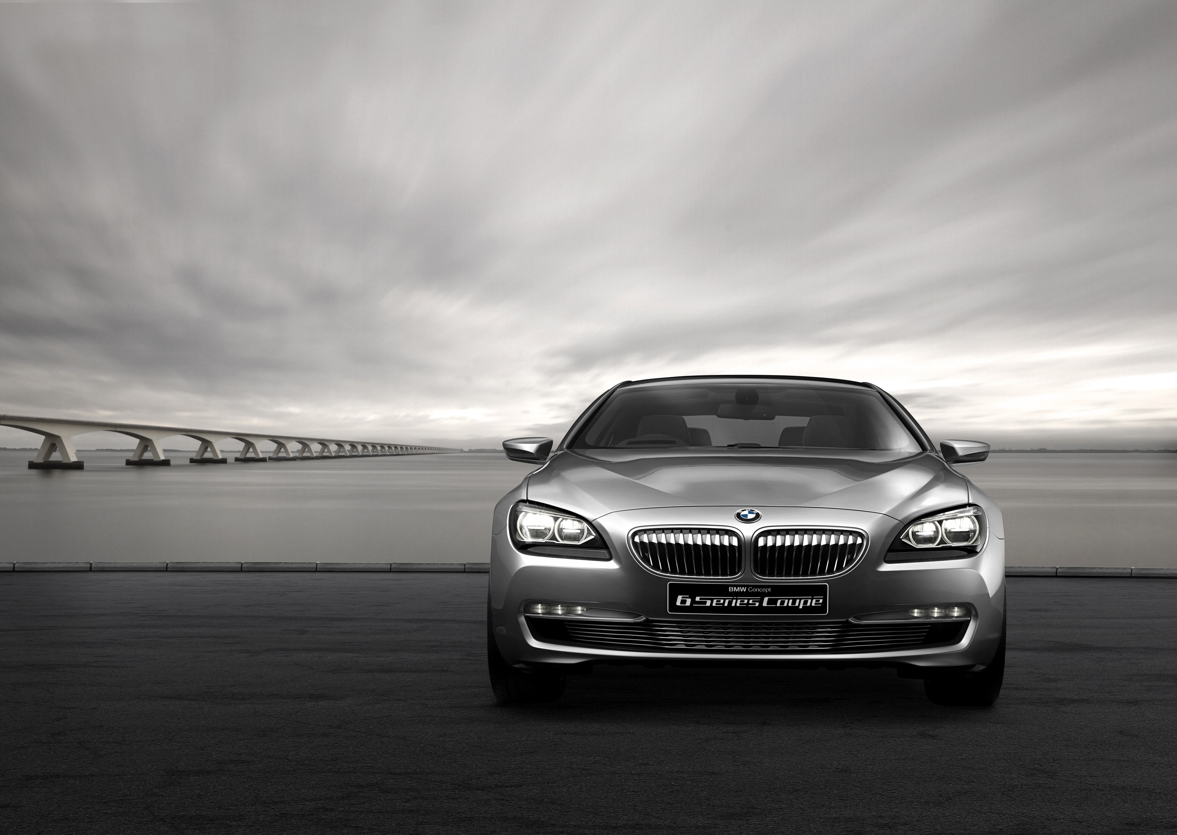 BMW 6 Series Coupe Concept car on a bridge HD Wallpaper