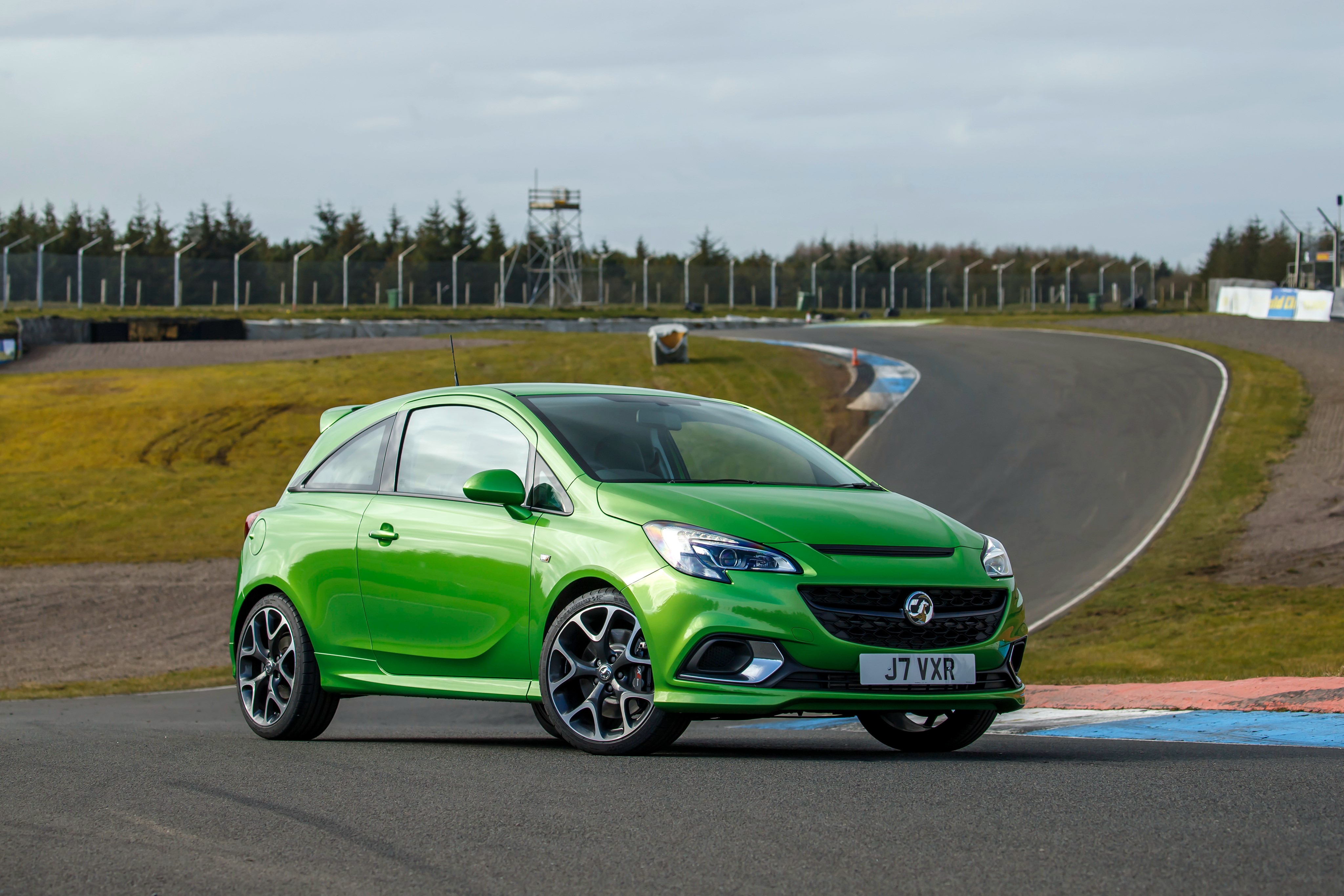 Green 2015 Vauxhall Corsa VXR on a Racetrack HD Wallpaper